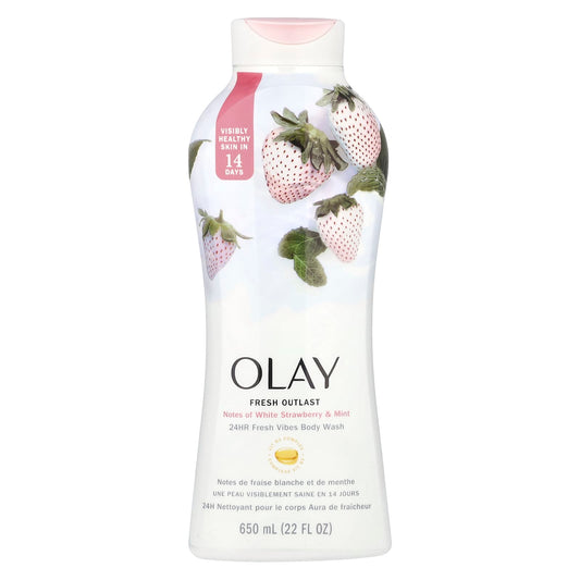 Olay, Fresh Outlast Body Wash, White Strawberry & Mint, 22 fl oz (650 ml) - Image 1