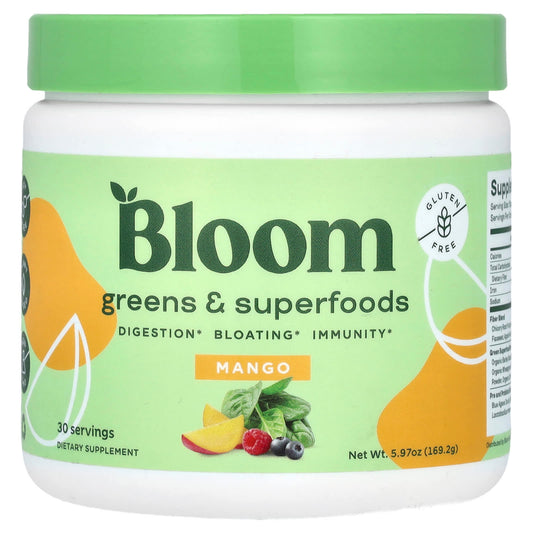 Boost Gut Health with Bloom's Mango Greens Superfood, 5.97 oz - Image 1