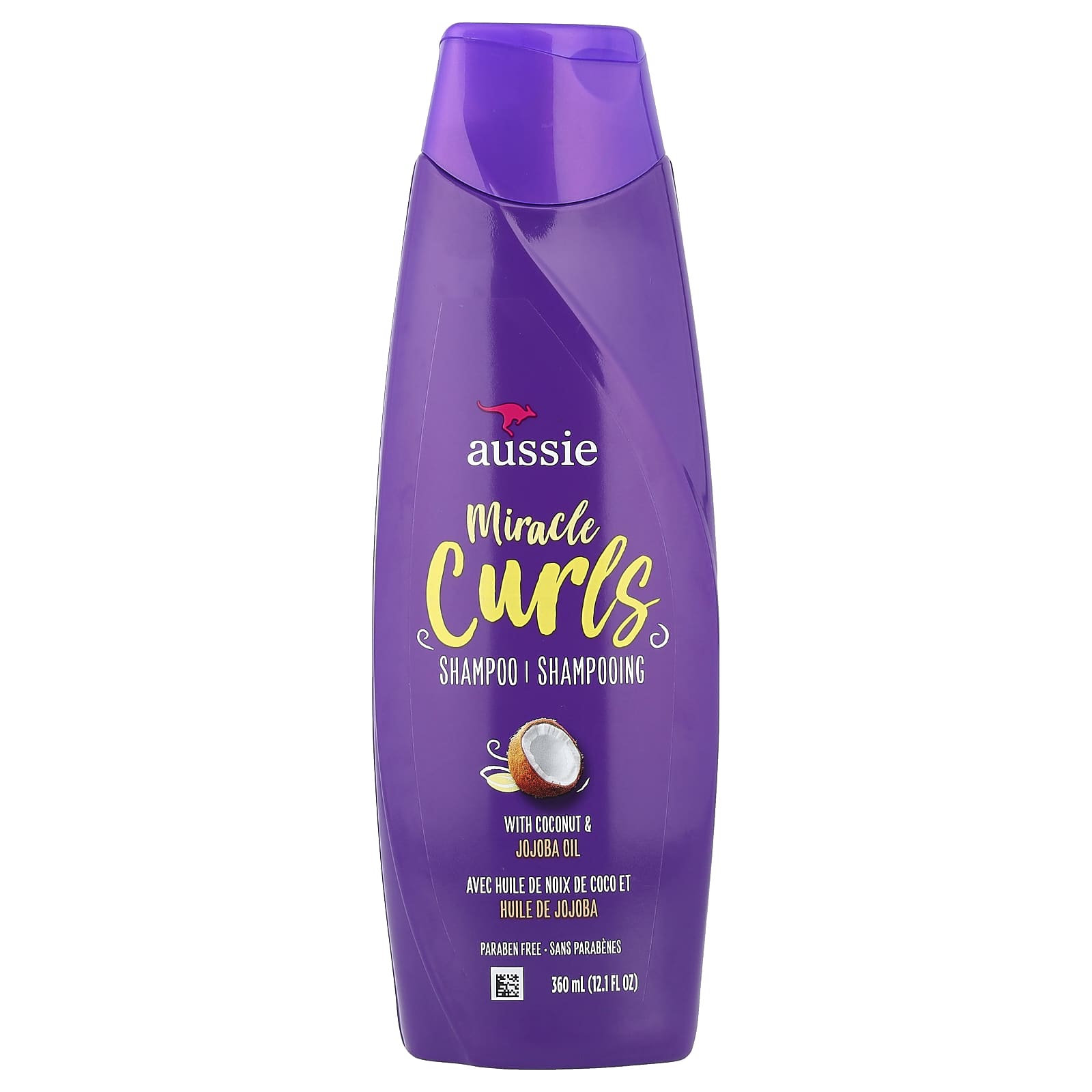 Aussie Miracle Curls Shampoo with Coconut & Jojoba Oil, Moisturizing and Gentle - Image 1