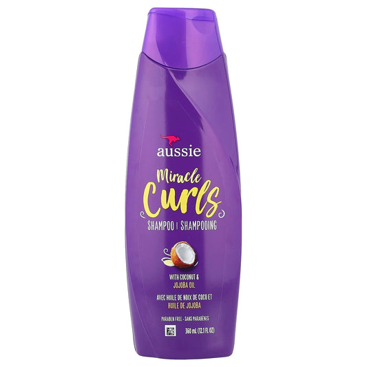 Aussie Miracle Curls Shampoo with Coconut & Jojoba Oil, Moisturizing and Gentle - Image 1