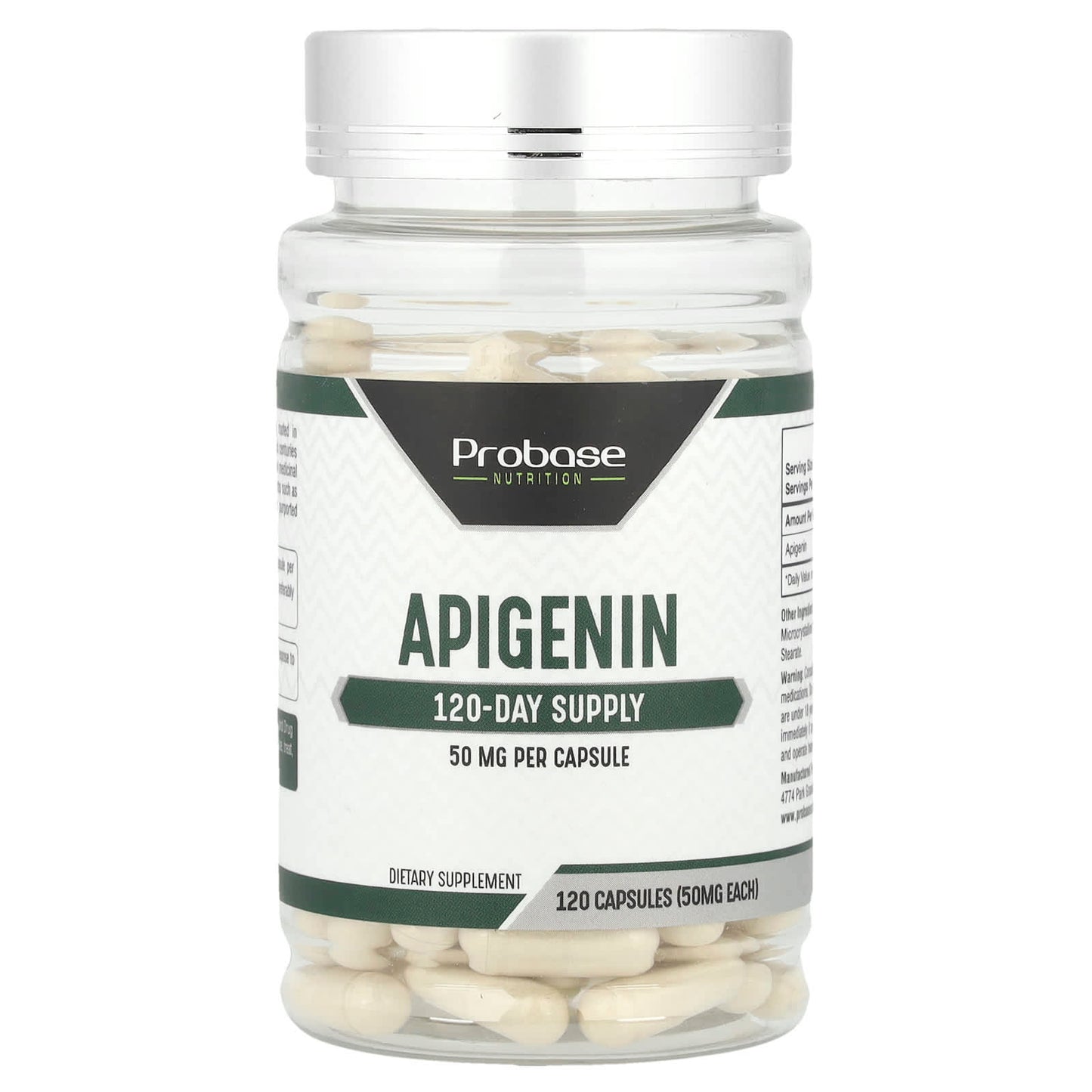 Probase Nutrition, Apigenin, 50 mg, 120 Capsules - Image 1
