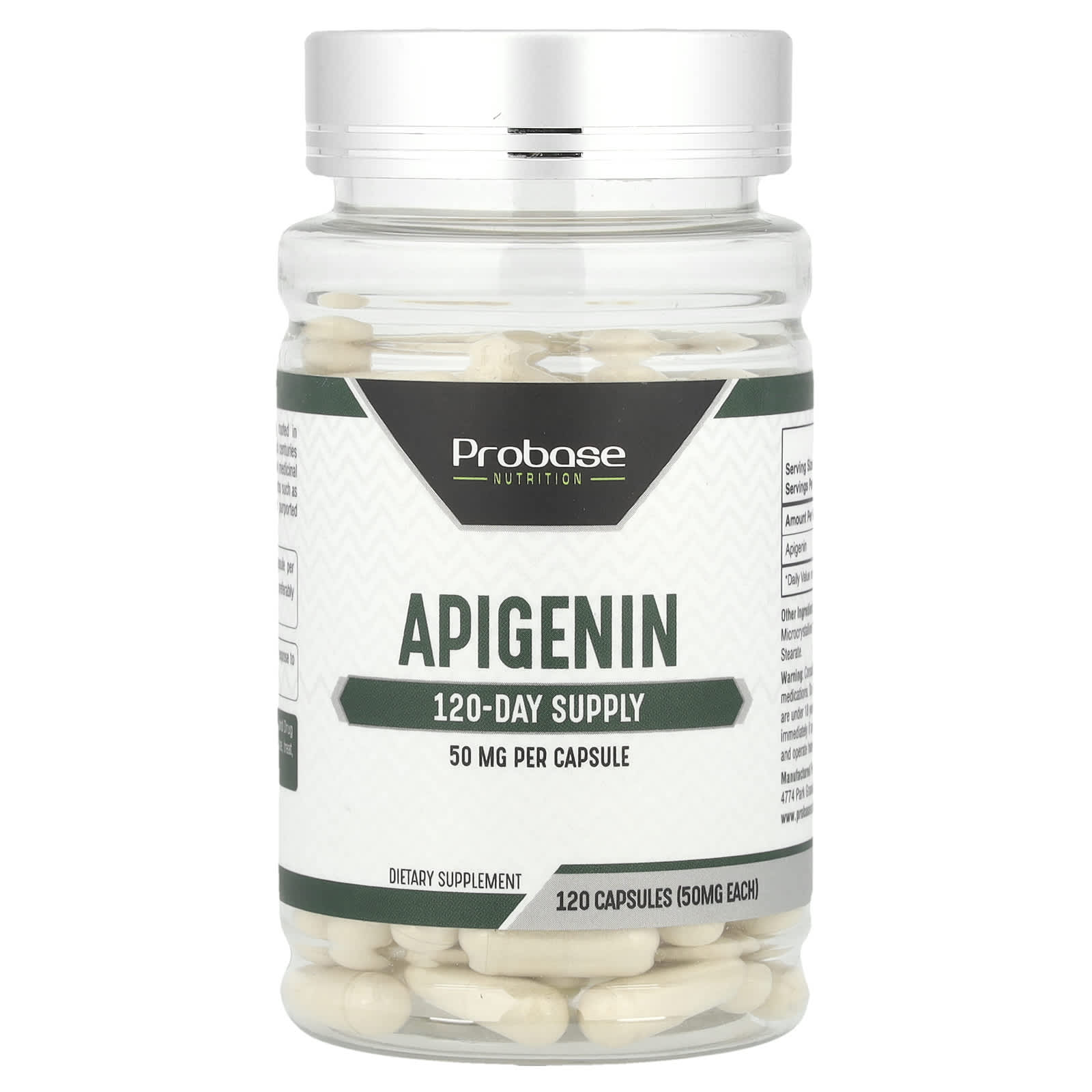 Probase Nutrition, Apigenin, 50 mg, 120 Capsules - Image 1