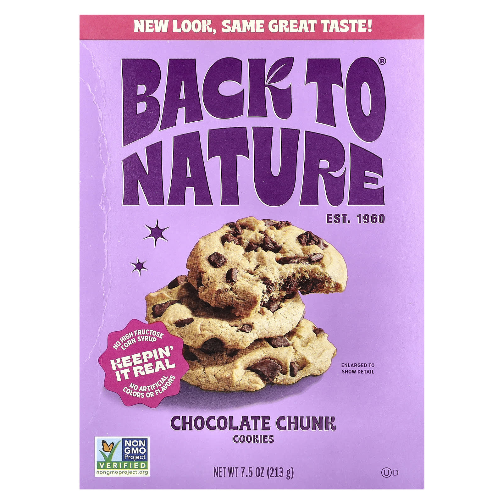 Delicious Back to Nature Chocolate Chunk Cookies, 7.5 oz, Non-GMO - Image 1