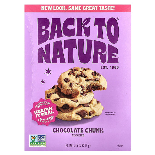 Delicious Back to Nature Chocolate Chunk Cookies, 7.5 oz, Non-GMO - Image 1
