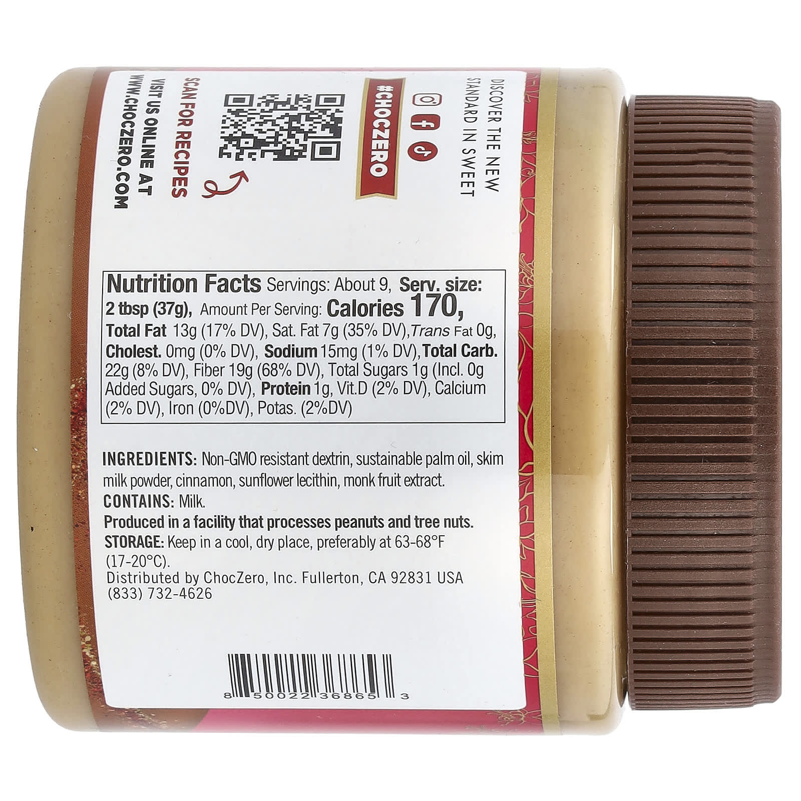 ChocZero, Cinnamon Bun Spread, 12 oz (340 g)