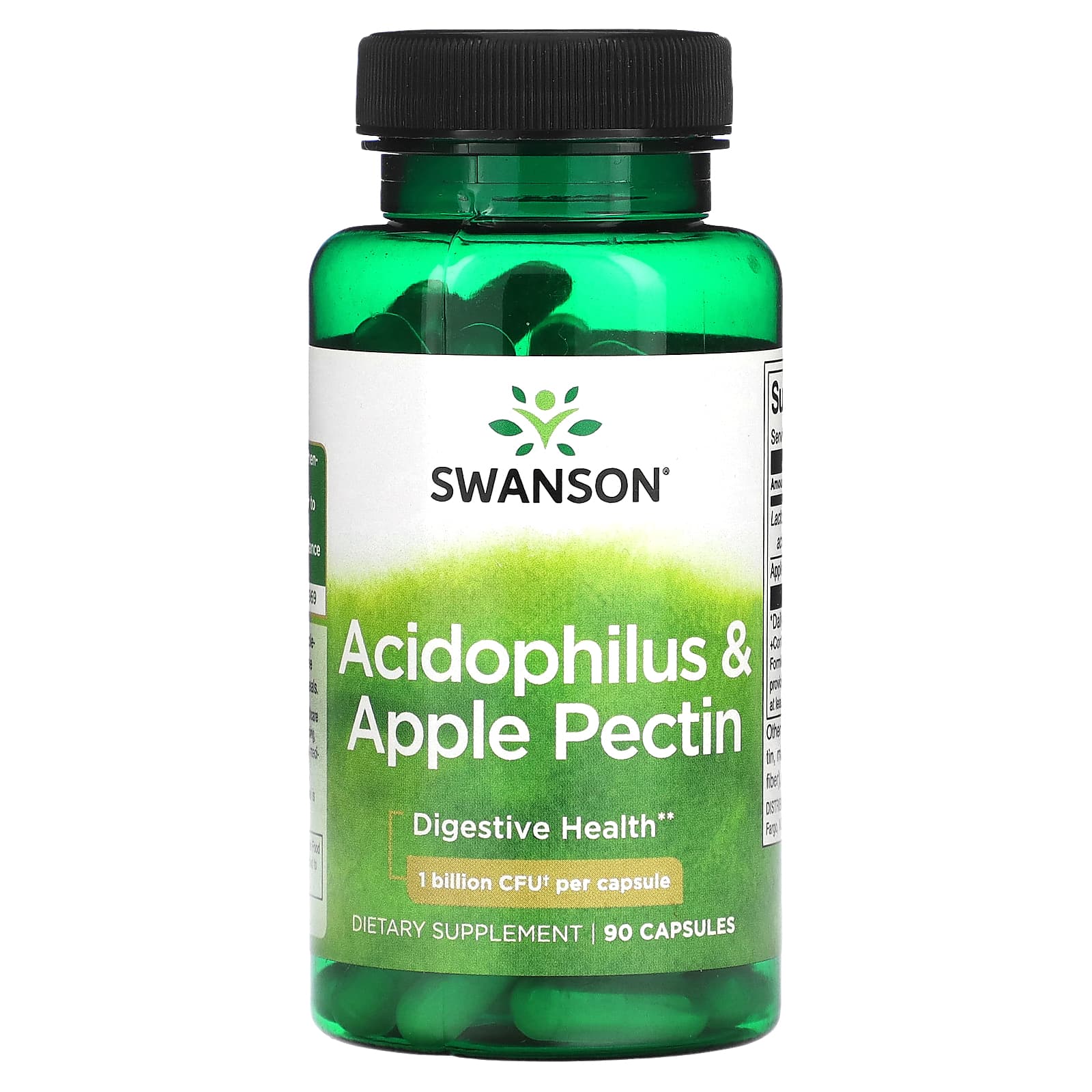Swanson, Acidophilus & Apple Pectin, 1  Billion CFU, 90 Capsules - Image 1