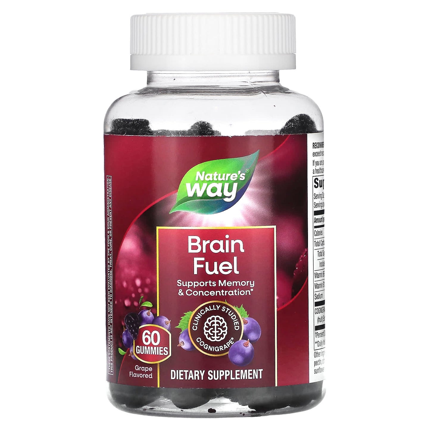 Nature's Way, Brain Fuel, Grape, 60 Gummies - Image 1