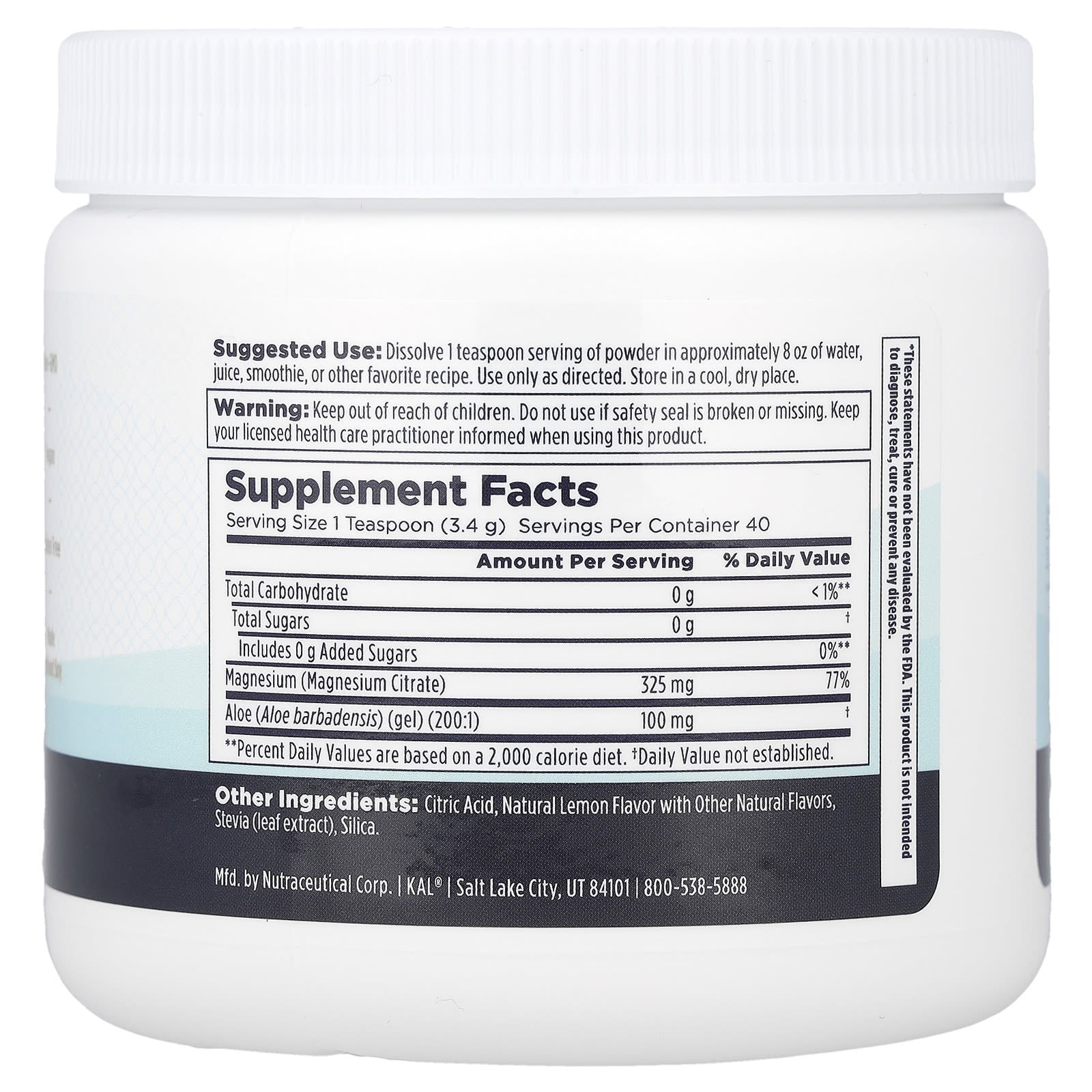 KAL, GUT Magnesium Powder, Lemon, 4.8 oz (138 g) - Image 2