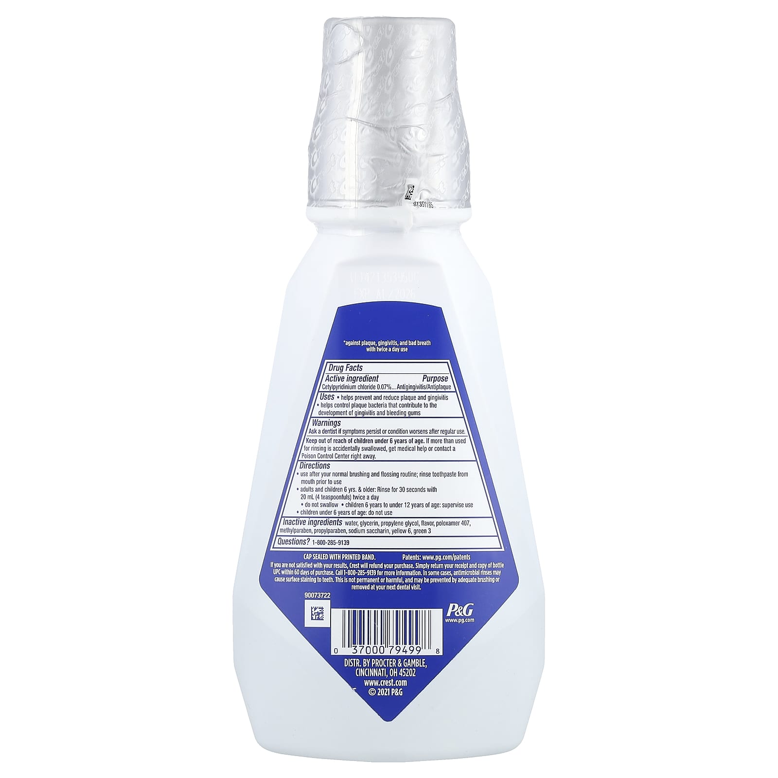 Crest Pro-Health Gum Care Mouthwash, Cool Wintergreen, 16.9 fl oz - Image 2