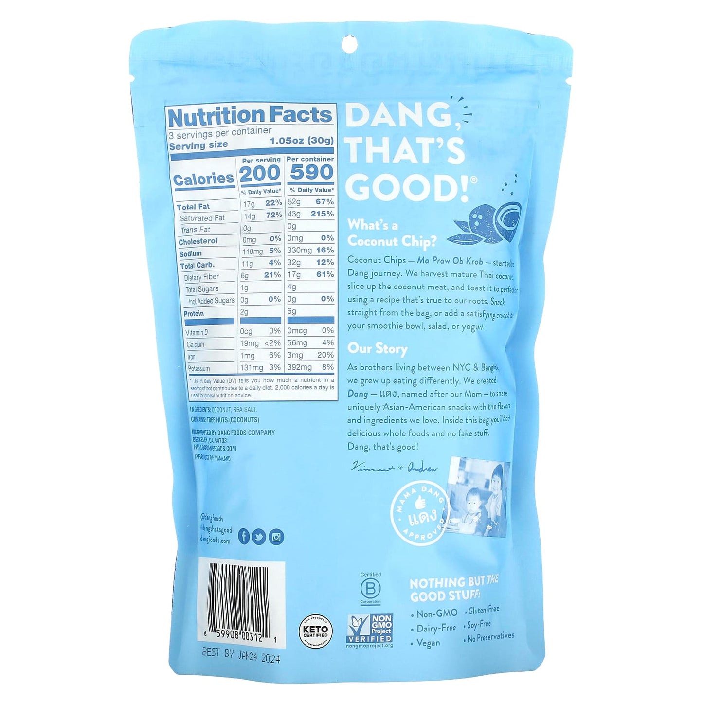 Crunchy Thai Coconut Chips, Lightly Salted, Keto Friendly - Image 2