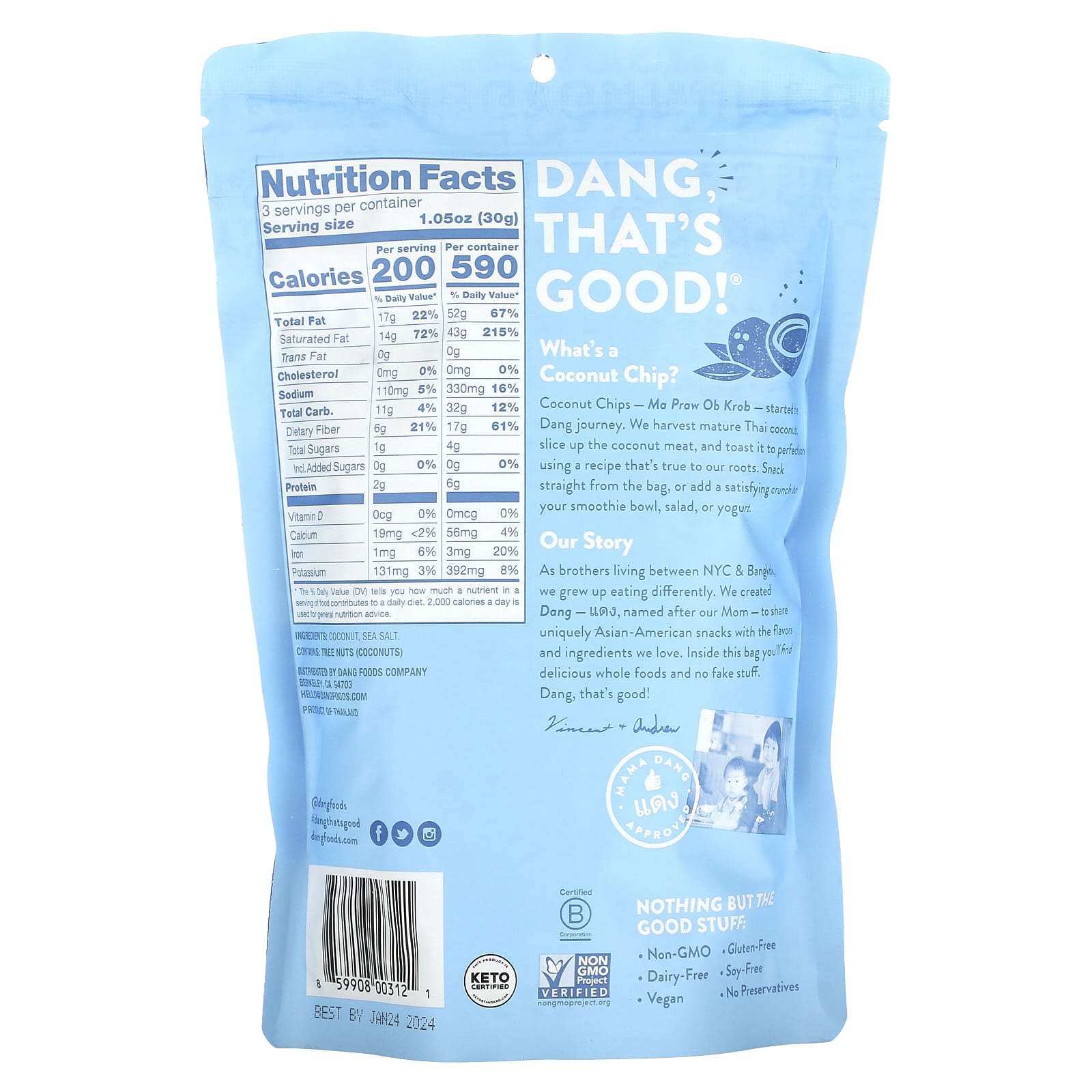 Crunchy Thai Coconut Chips, Lightly Salted, Keto Friendly - Image 2
