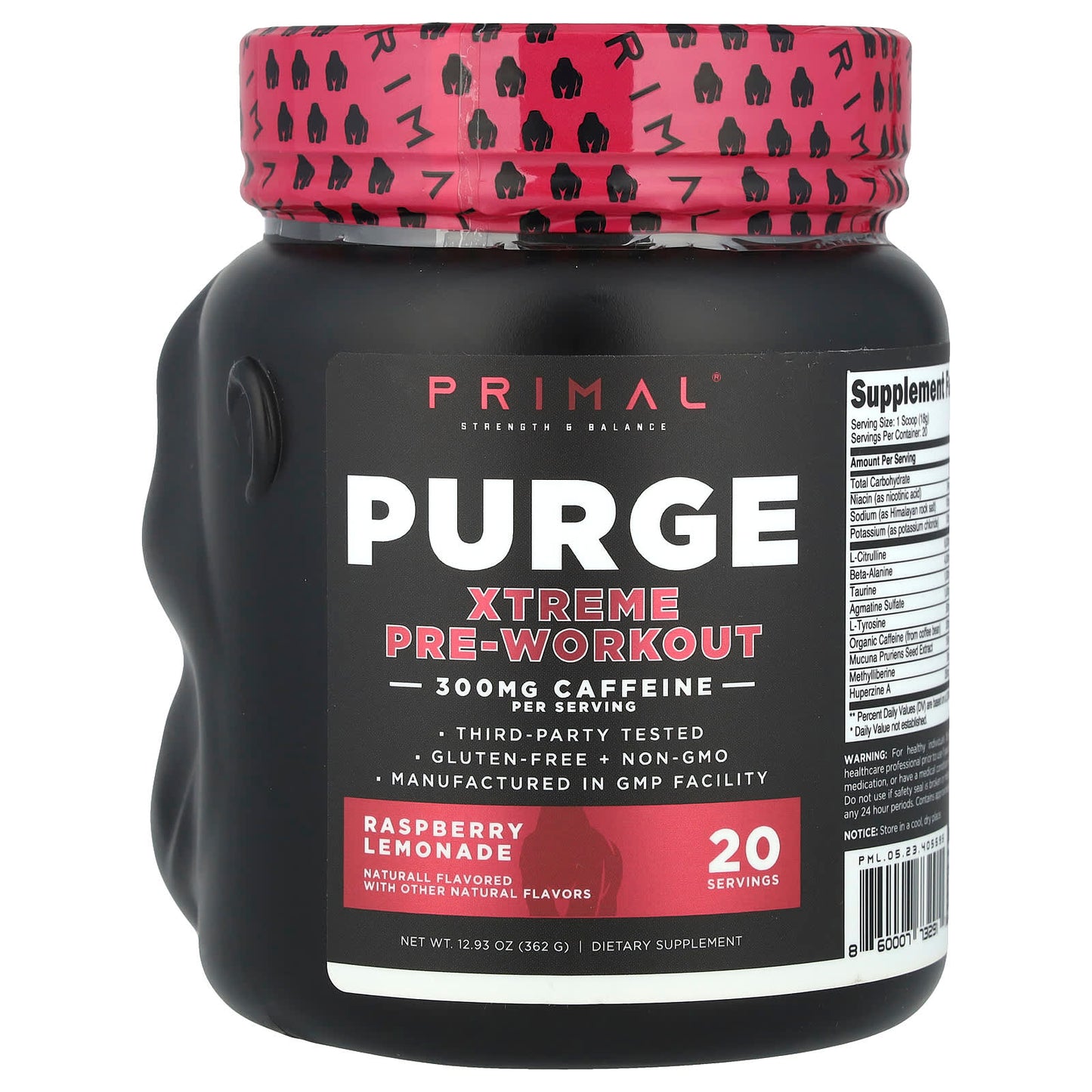 PrePrimal, Purge, Xtreme Pre-Workout, Raspberry Lemonade, 12.93 oz (362 g) - Image 2