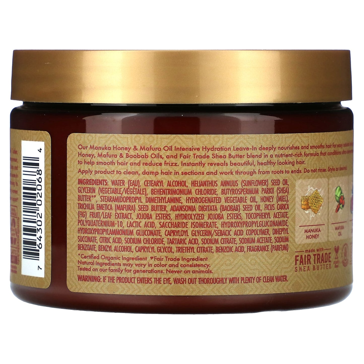 SheaMoisture, Intensive Hydration Leave-In Conditioner, Manuka Honey & Mafura Oil, Extra Dry, Damaged Hair, 11.5 fl oz (340 ml) - Image 2