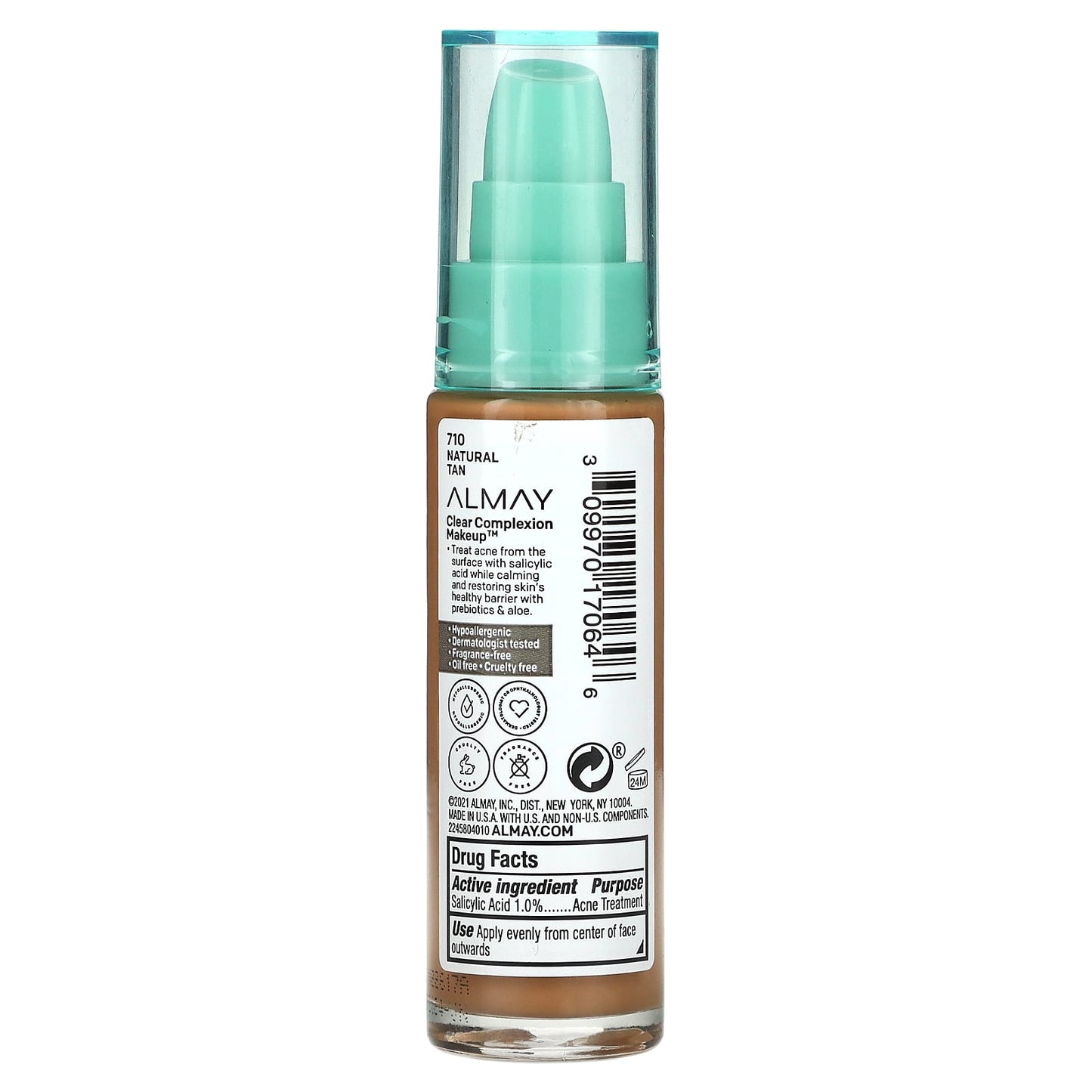 Almay Clear Complexion Makeup for Acne Prone Skin, Natural Tan, 1 fl oz - Image 2