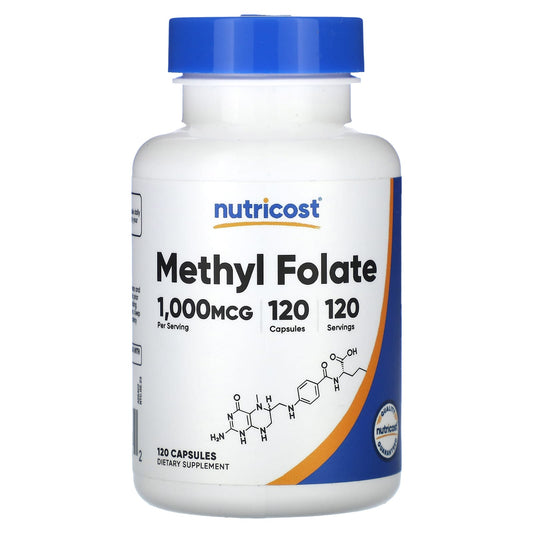 Nutricost, Methyl Folate, 1,000 mcg, 120 Capsules - Image 1