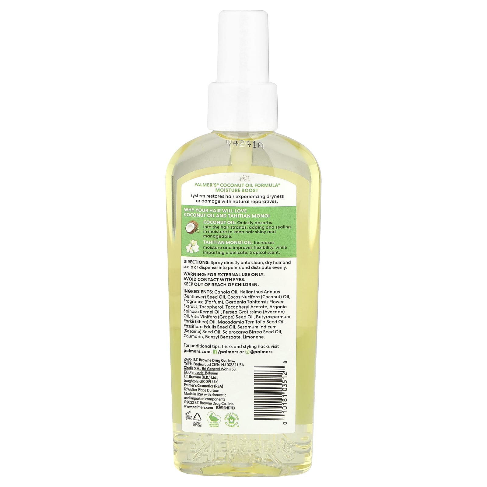 Palmer's, Coconut Oil Formula® with Vitamin E, Moisture Boost, Hair & Scalp Oil, 5.1 fl oz (150 ml) - Image 2