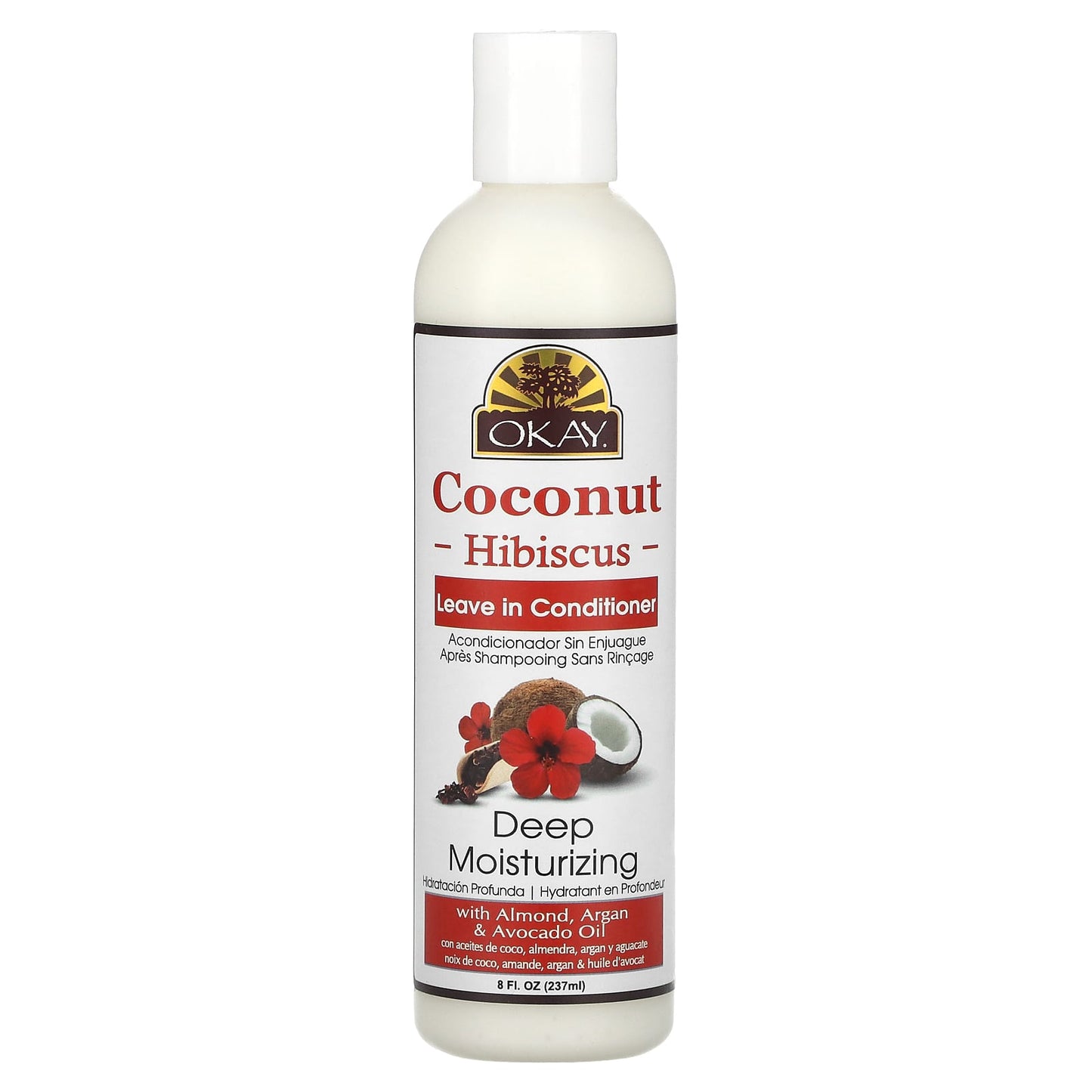 Okay Pure Naturals, Deep Moisturizing Leave in Conditioner, Coconut Hibiscus, 8 fl oz (237 ml) - Image 1