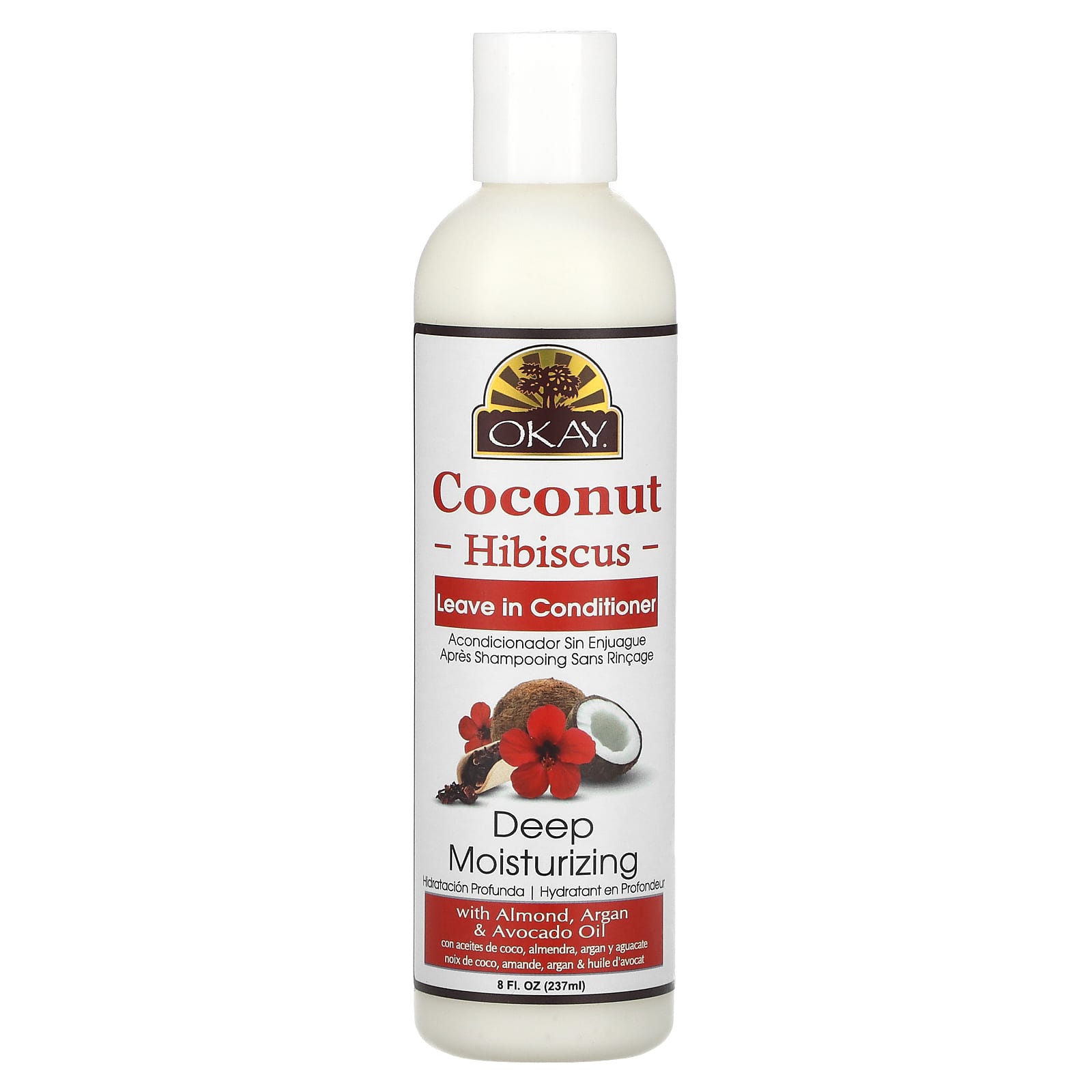 Okay Pure Naturals, Deep Moisturizing Leave in Conditioner, Coconut Hibiscus, 8 fl oz (237 ml) - Image 1