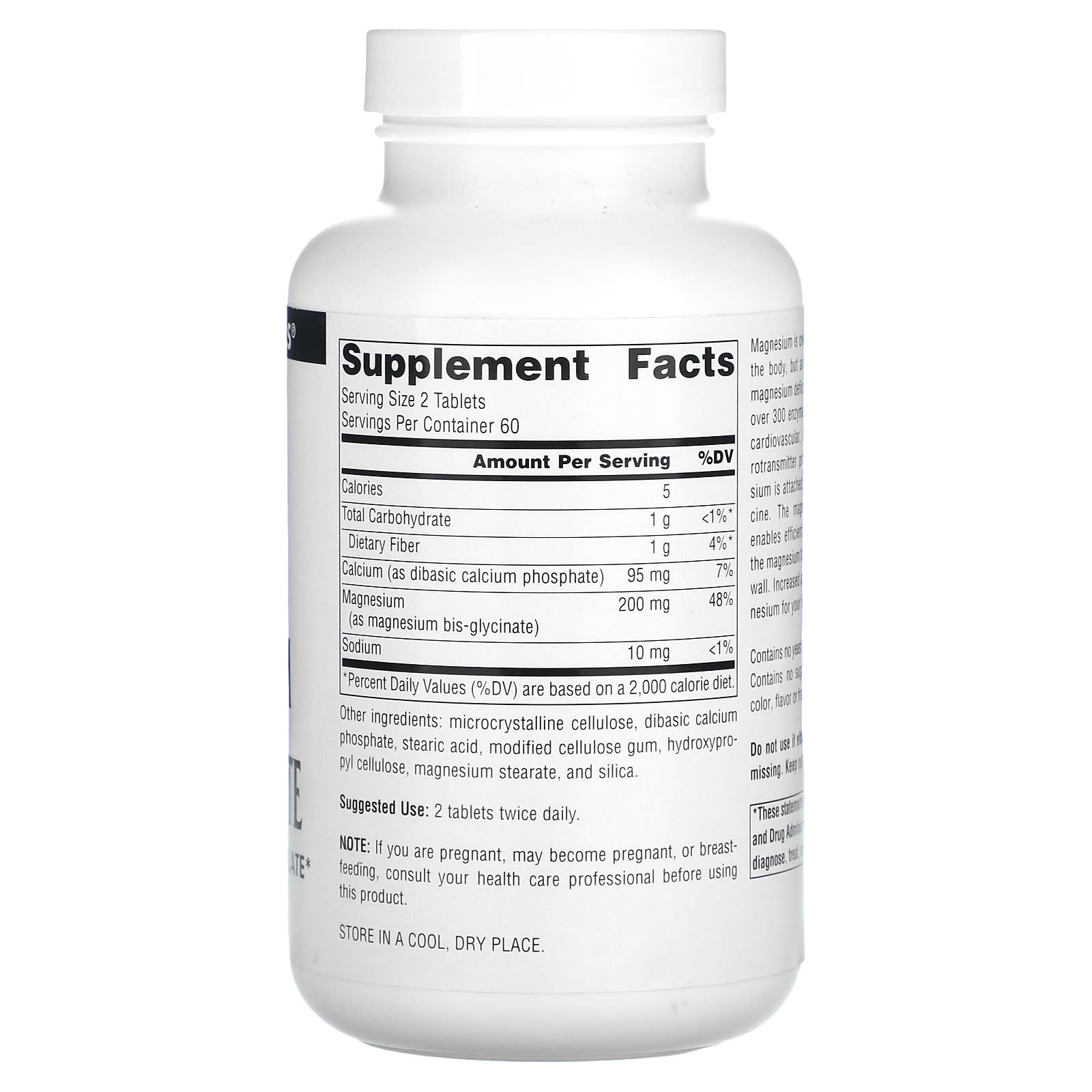 Source Naturals, Magnesium Bis-Glycinate, 120 Tablets - Image 2