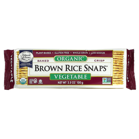 Organic Baked Brown Rice Snaps by Edward & Sons - Gluten-Free Crackers - Image 1