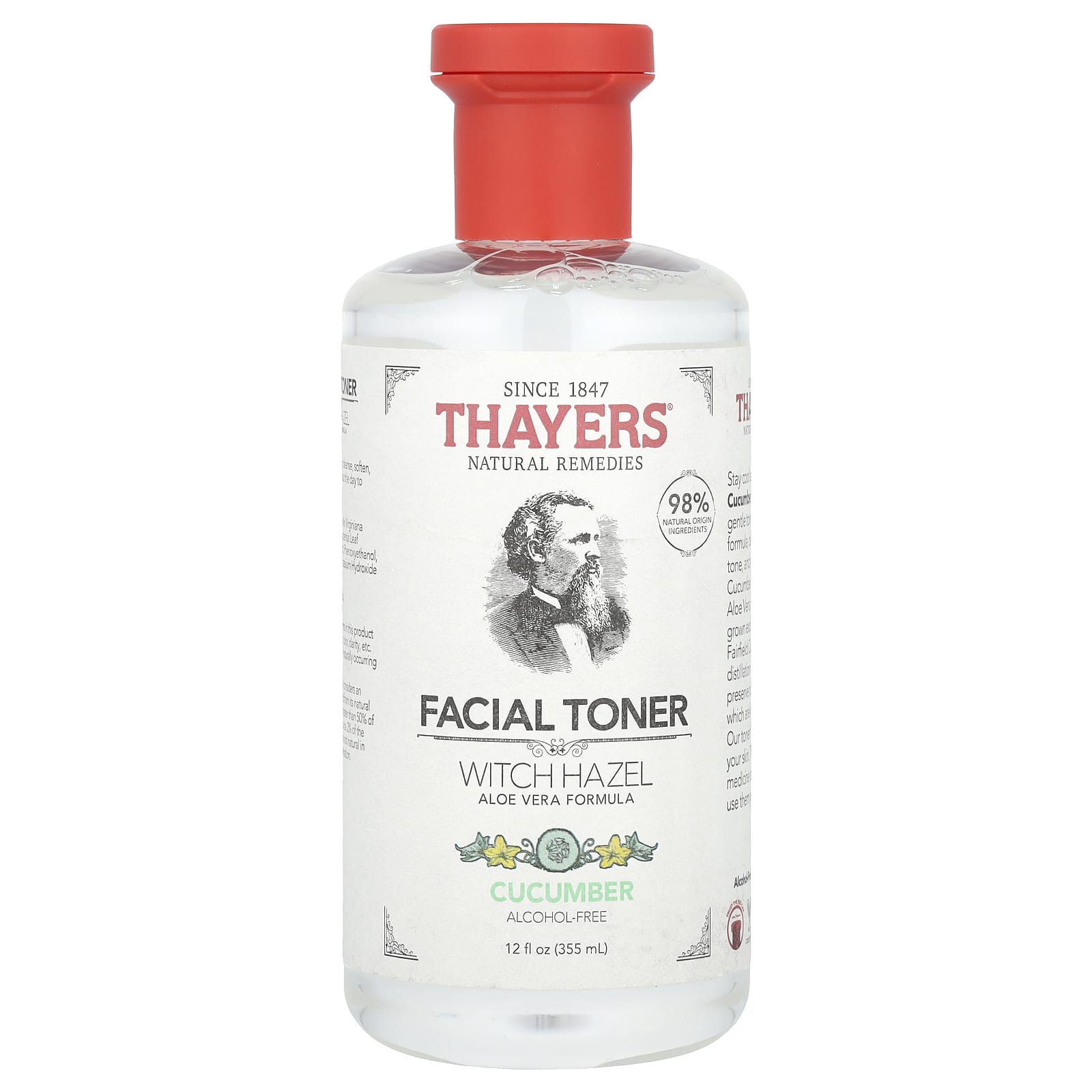 Thayers, Witch Hazel Facial Toner, Alcohol-Free, Cucumber, 12 fl oz (355 ml) - Image 1