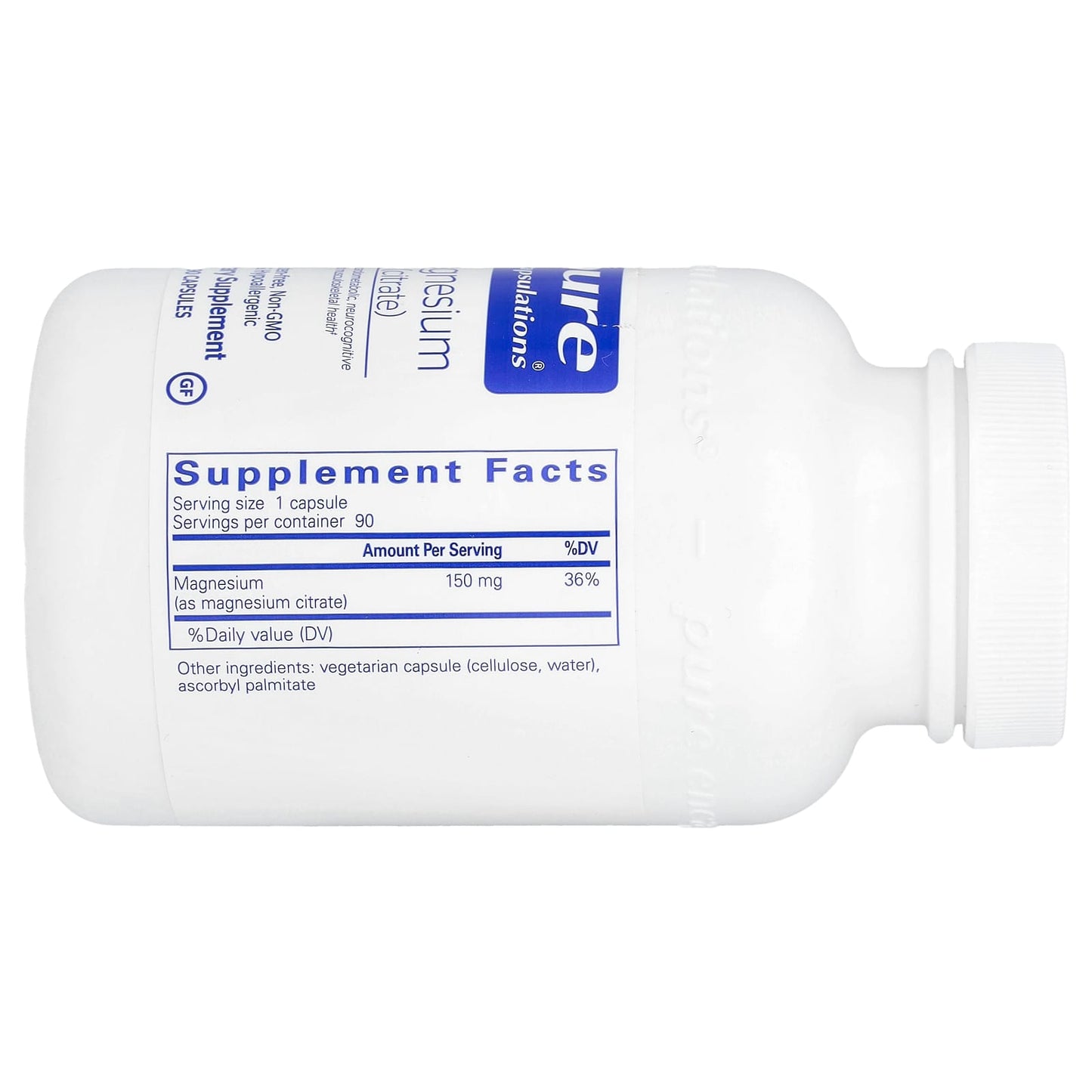 Pure Encapsulations, Magnesium (Citrate), 150 mg, 90 Capsules - Image 2