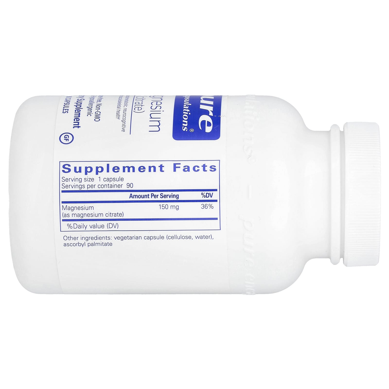 Pure Encapsulations, Magnesium (Citrate), 150 mg, 90 Capsules - Image 2