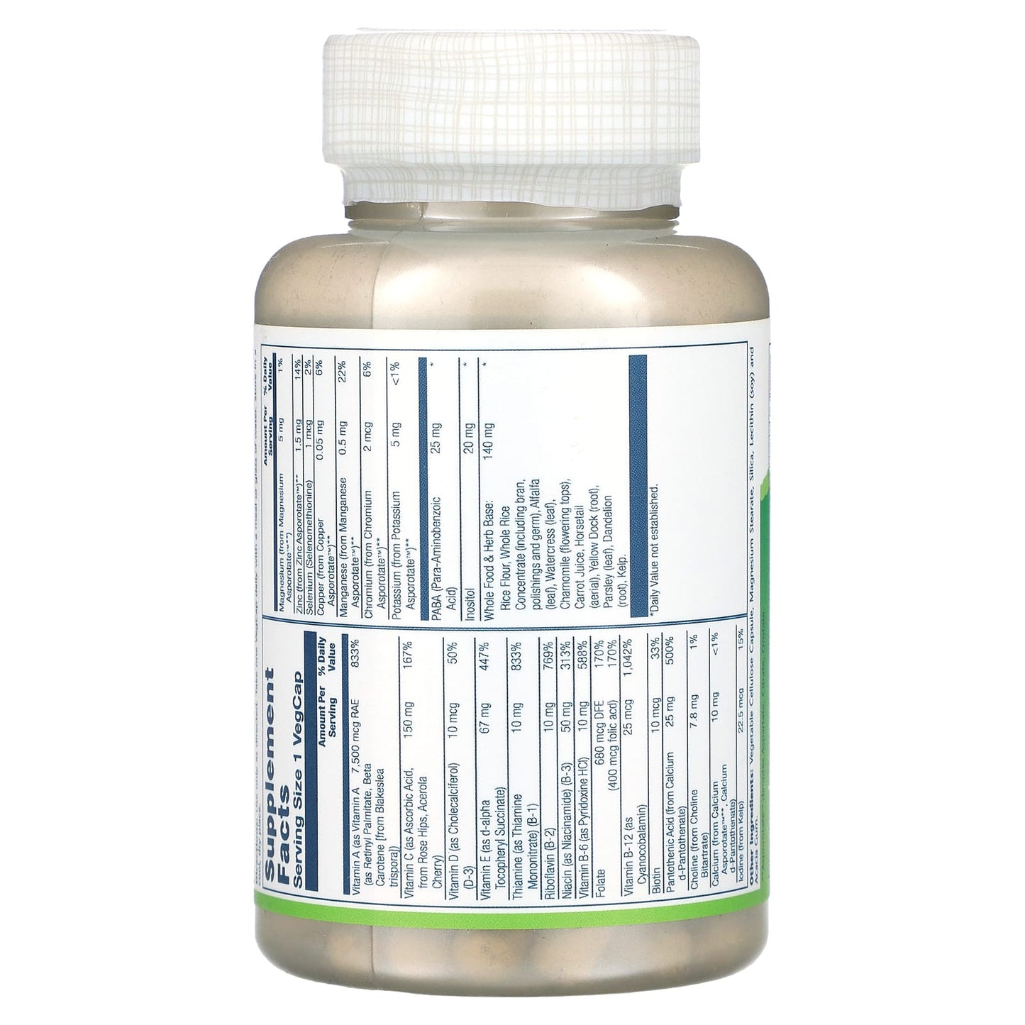Solaray, Once Daily, High Energy Multivitamin, Iron Free, 90 VegCaps