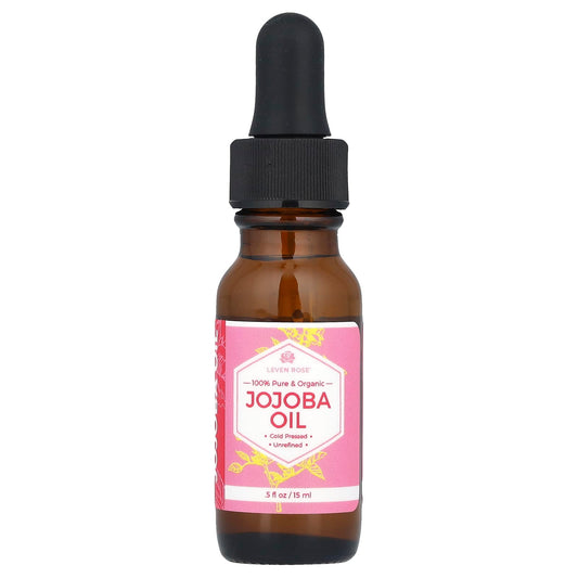 Leven Rose, 100% Pure & Organic Jojoba Oil, 0.5 fl oz (15 ml) - Image 1