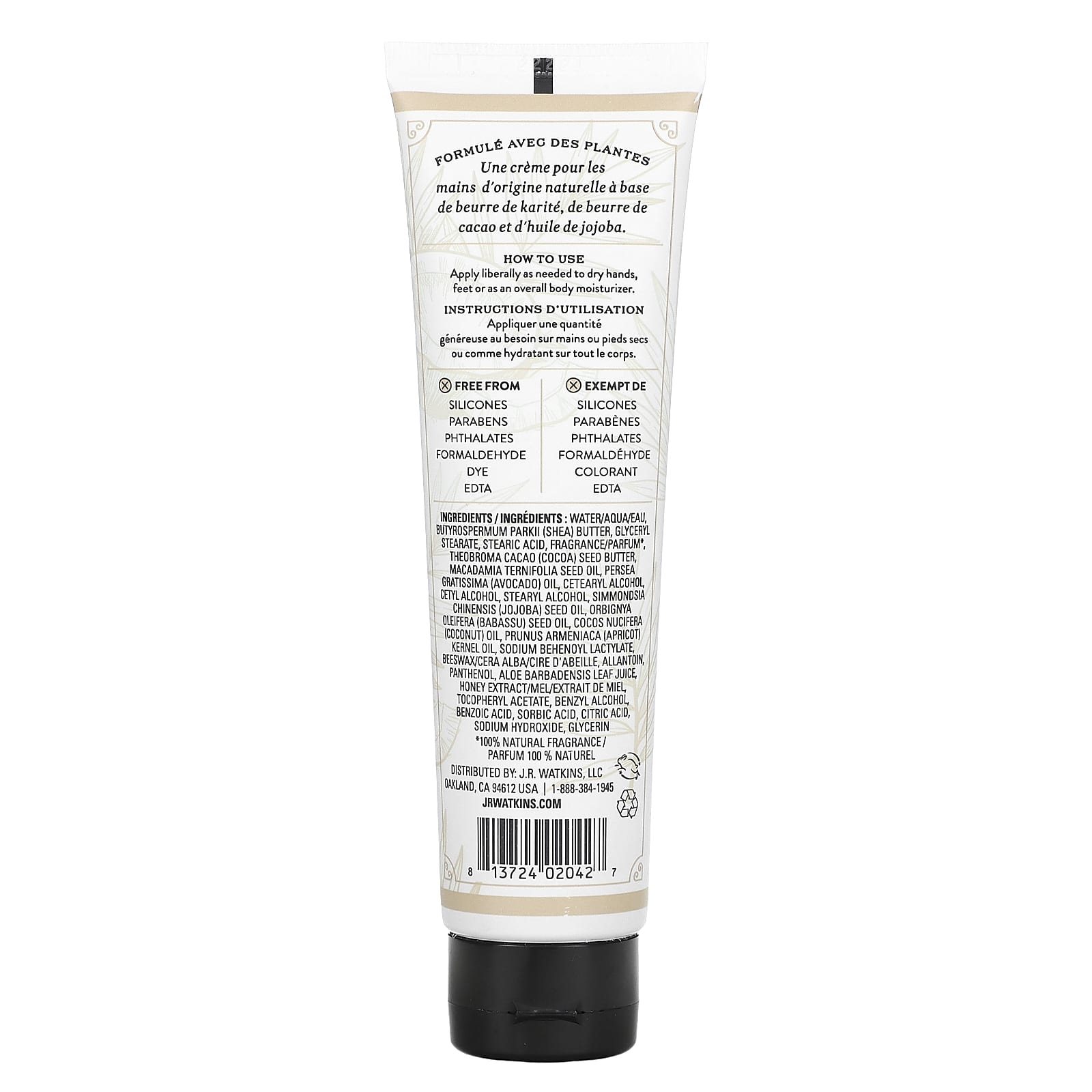Nourishing Coconut & Honey Hand Cream by J R Watkins (3.3 oz) - Image 2