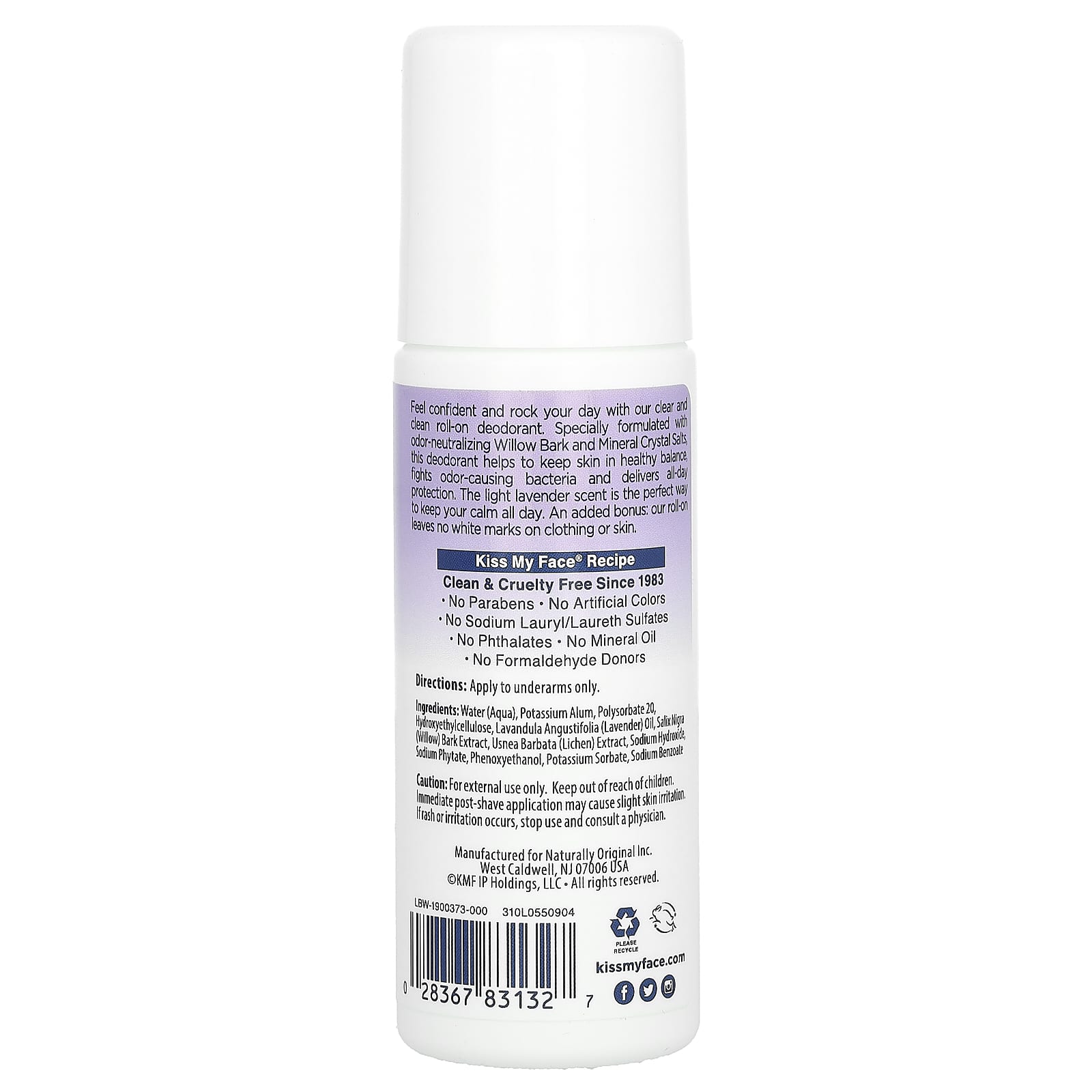Kiss My Face, Liquid Rock, Roll-On Deodorant, Lavender, 3 fl oz (88 ml) - Image 2