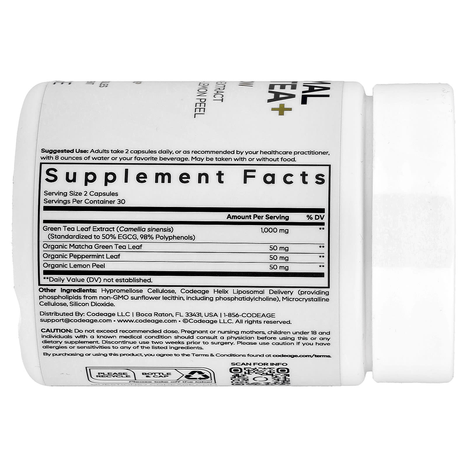 Codeage Liposomal Green Tea+, Boost Metabolism with 50% EGCG - Image 2