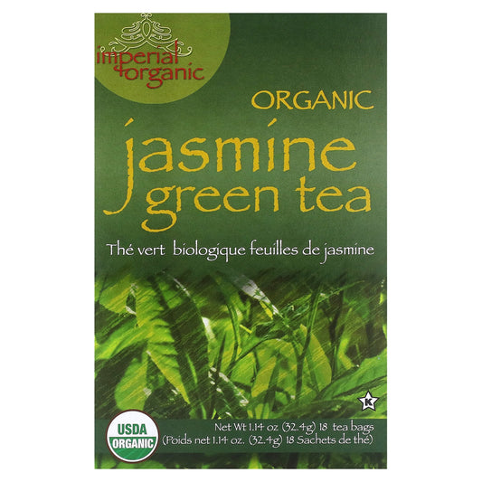 Uncle Lee's Tea, Organic Jasmine Green Tea, 18 Tea Bags, 1.14 oz (32.4 g) - Image 1