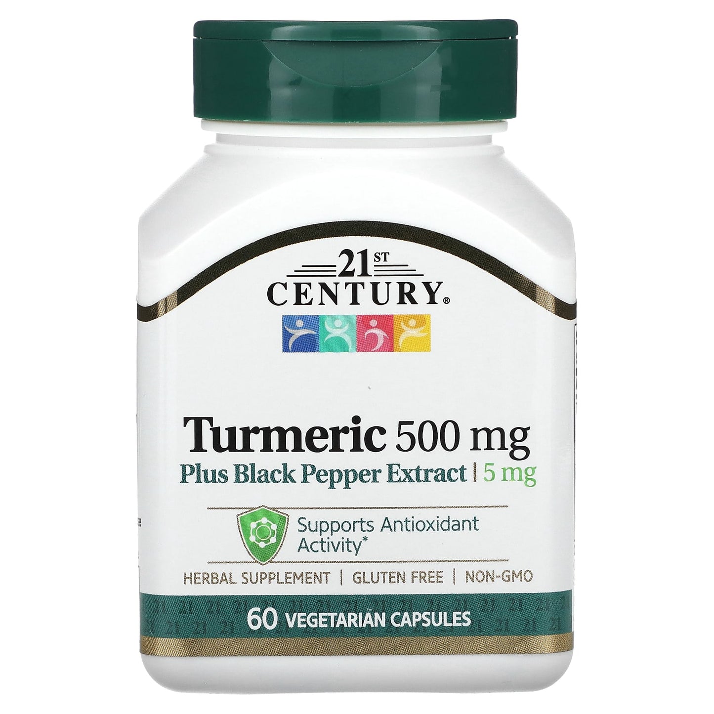 Turmeric Plus Black Pepper Supplement - 500mg, 60 Capsules - Image 1