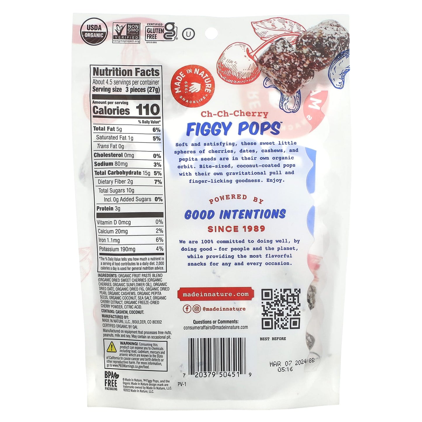 Made in Nature, Figgy Pops, Ch-Ch-Cherry, 4.2 oz (119 g) - Image 2