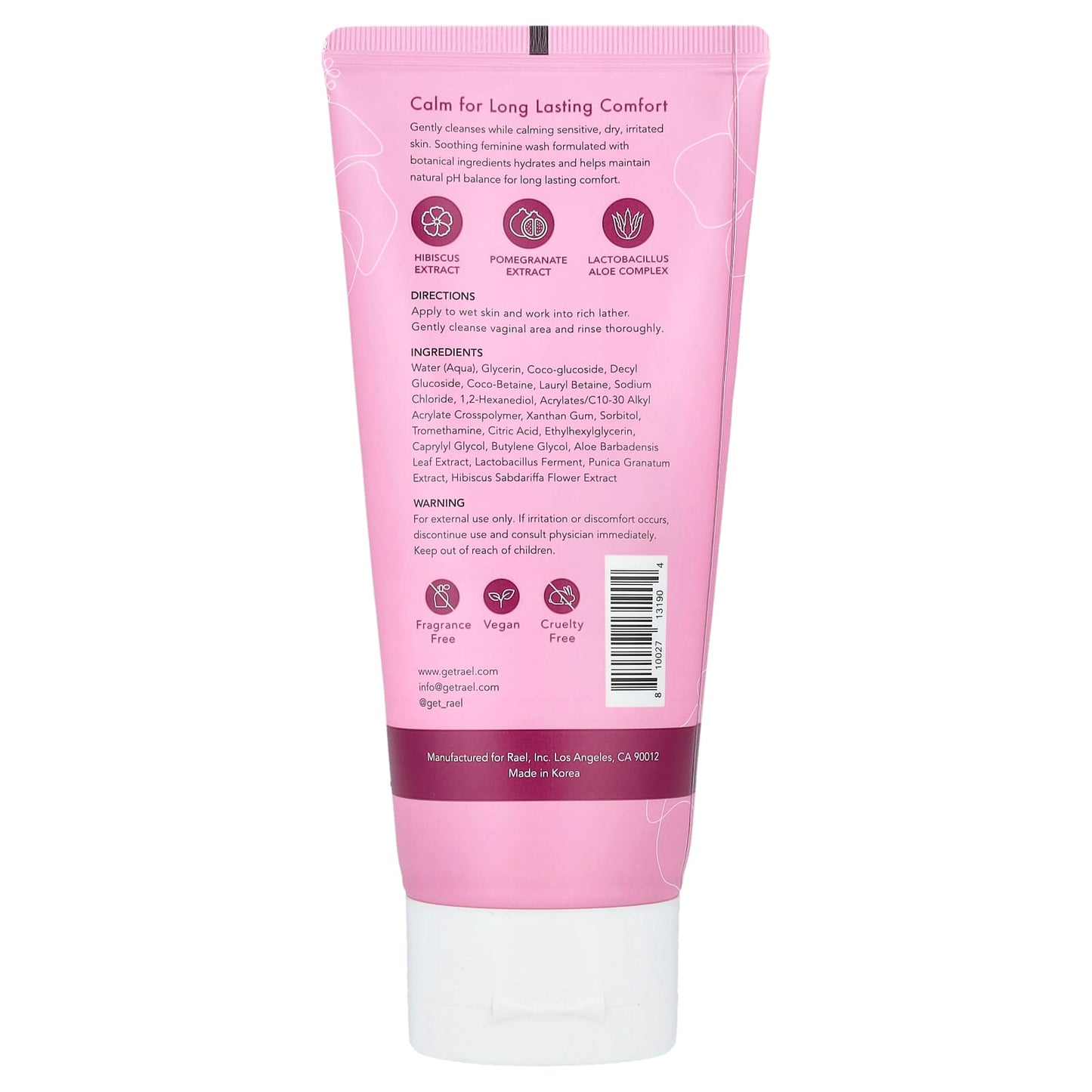 Rael, Gel To Foam Feminine Wash, Soothing, Fragrance Free, 4.4 fl oz (130 ml) - Image 2