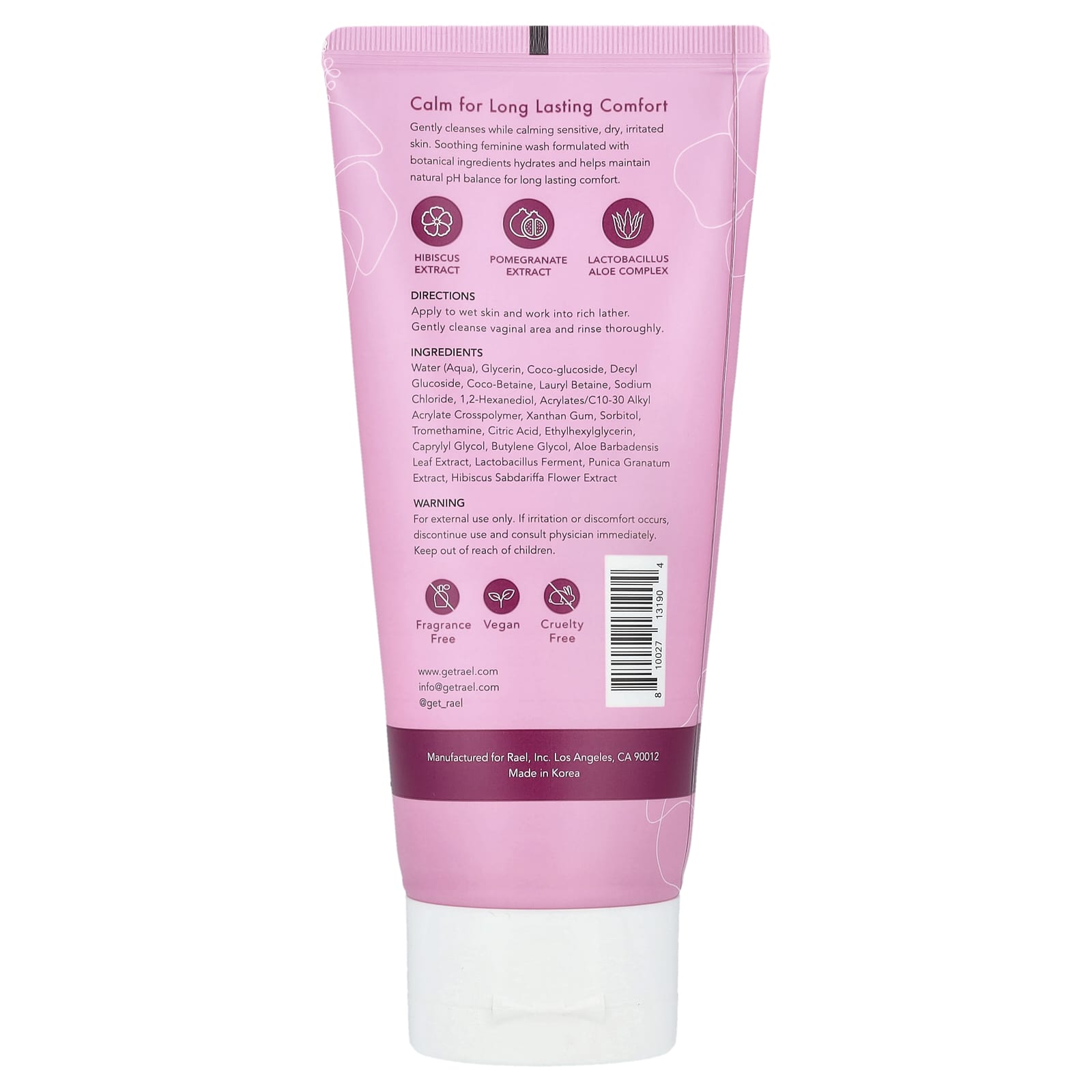 Rael, Gel To Foam Feminine Wash, Soothing, Fragrance Free, 4.4 fl oz (130 ml) - Image 2