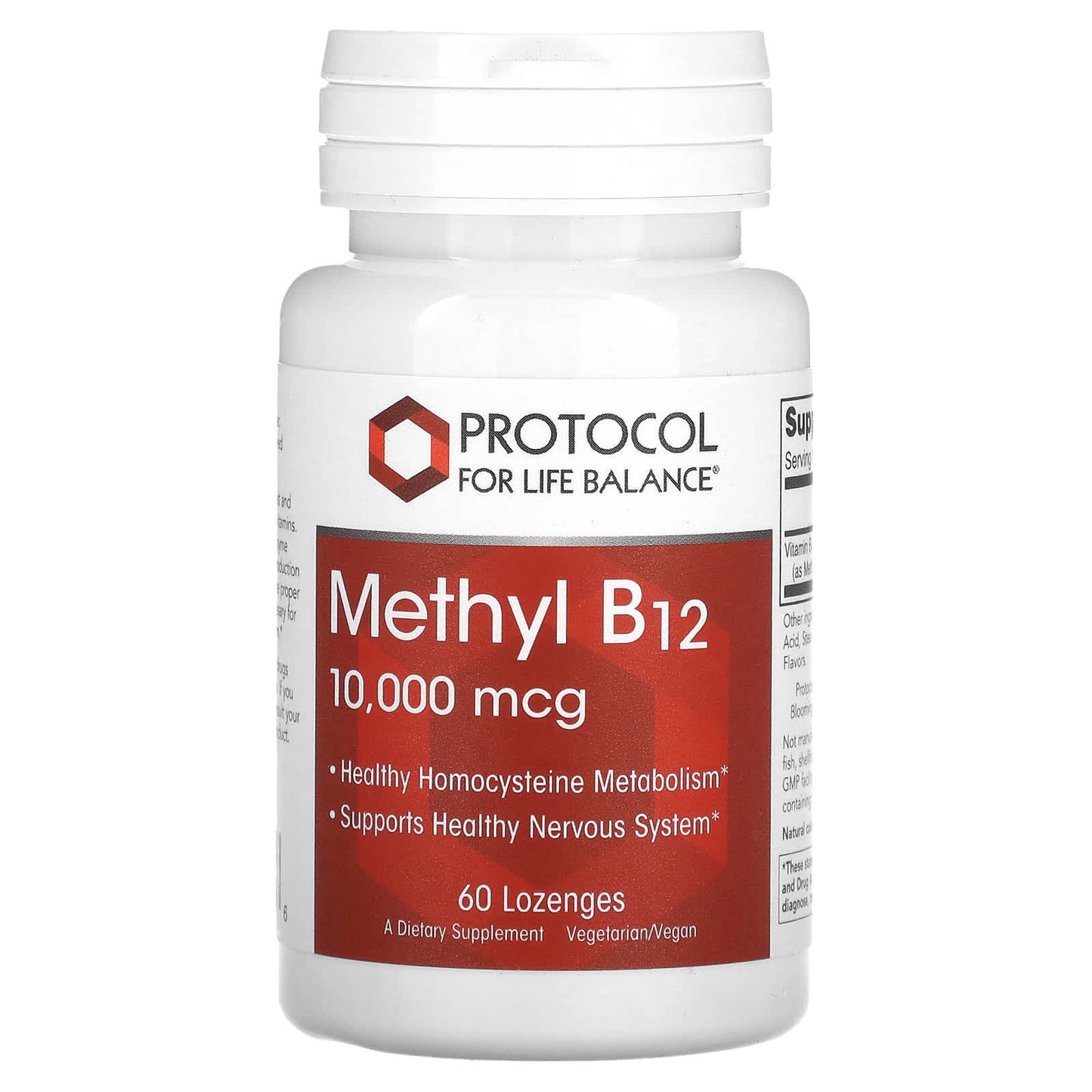 Protocol for Life Balance, Methyl B12, 10,000 mcg, 60 Lozenges - Image 1