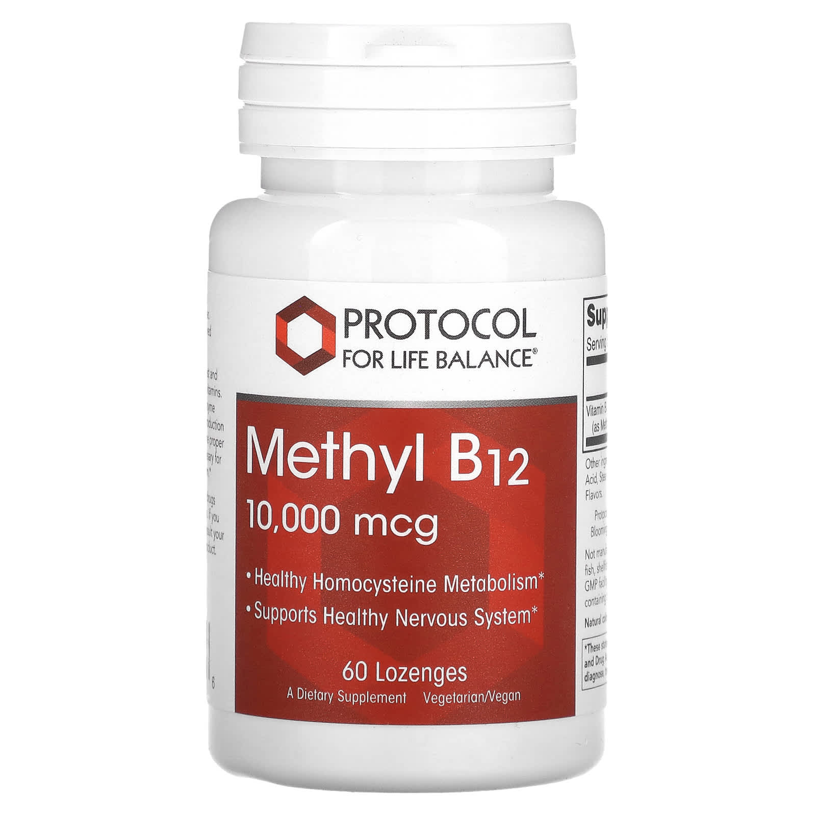 Protocol for Life Balance, Methyl B12, 10,000 mcg, 60 Lozenges - Image 1
