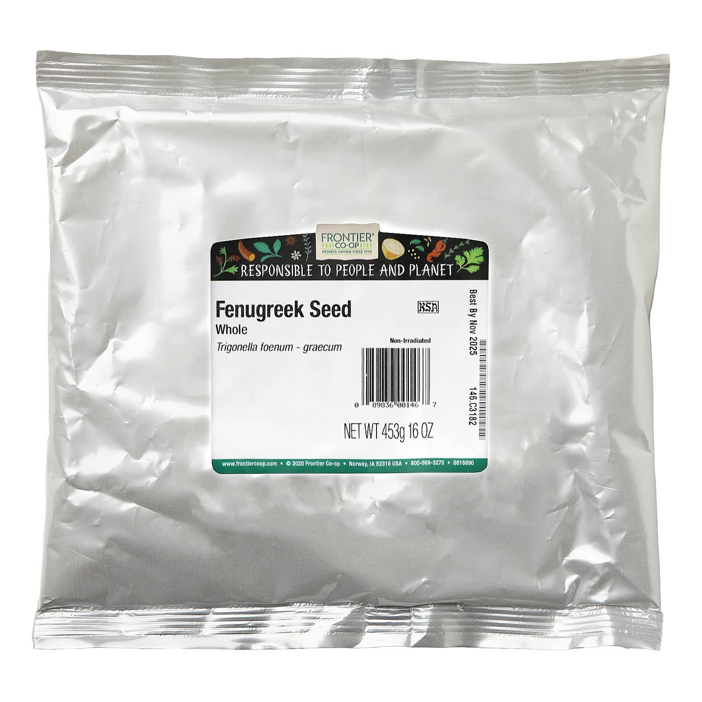Whole Fenugreek Seeds 16 oz Bulk by Frontier Co-op - Image 2