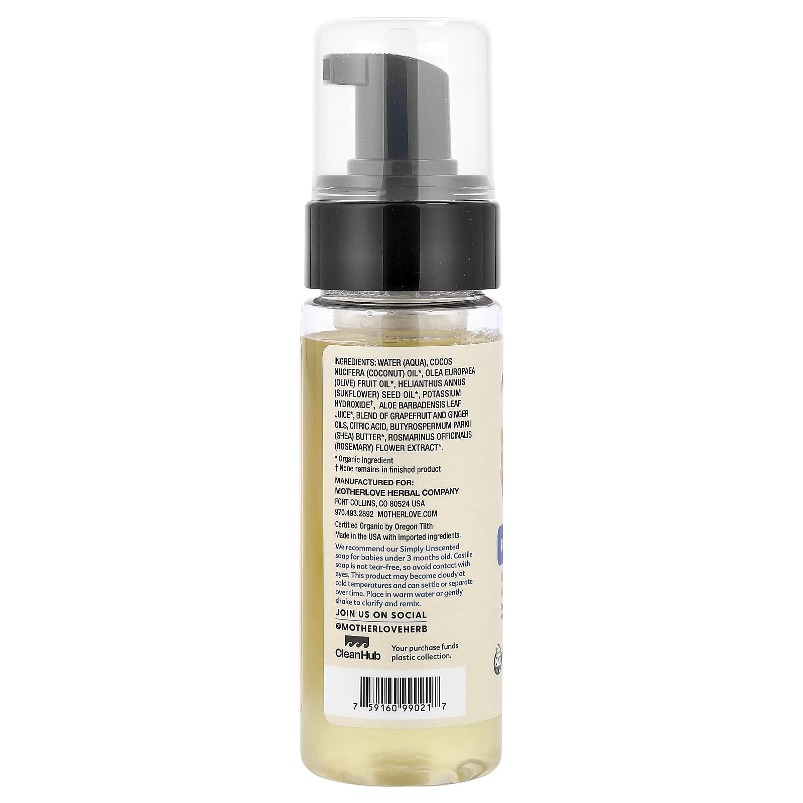 Motherlove, Baby & All Soap, Refreshing Ginger Grapefruit , 5.7 fl oz (168 ml) - Image 2