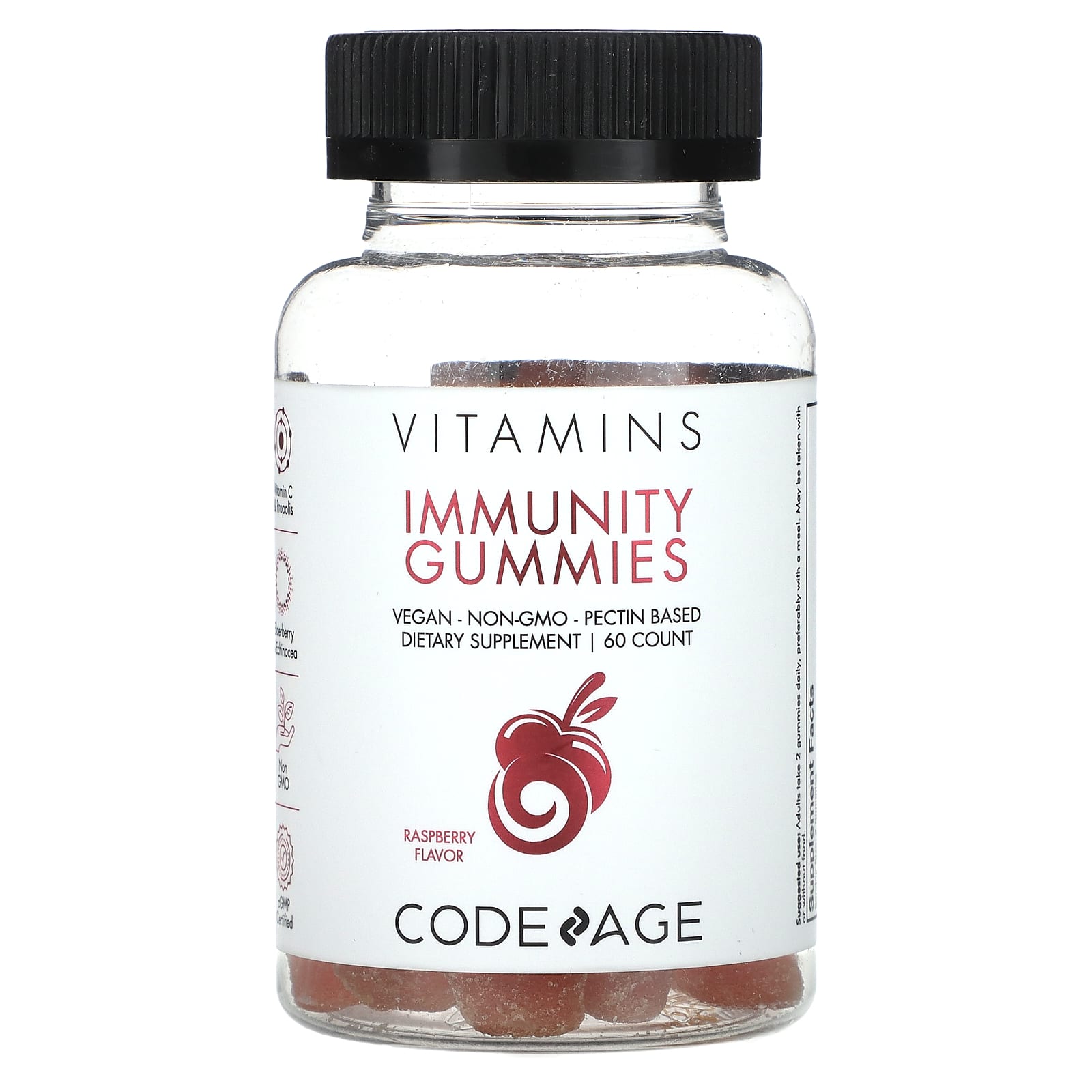 Boost Immunity with CodeAge Raspberry Vitamins Gummies - Vegan & Non-GMO - Image 1