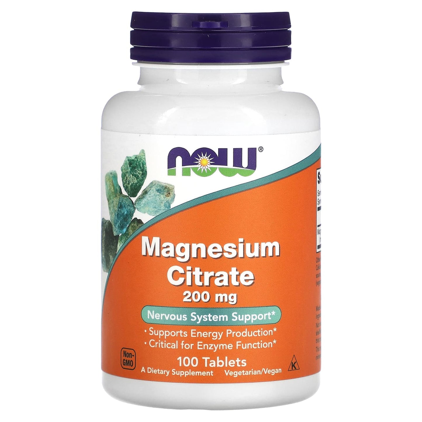 NOW Foods, Magnesium Citrate, 200 mg, 100 Tablets - Image 1