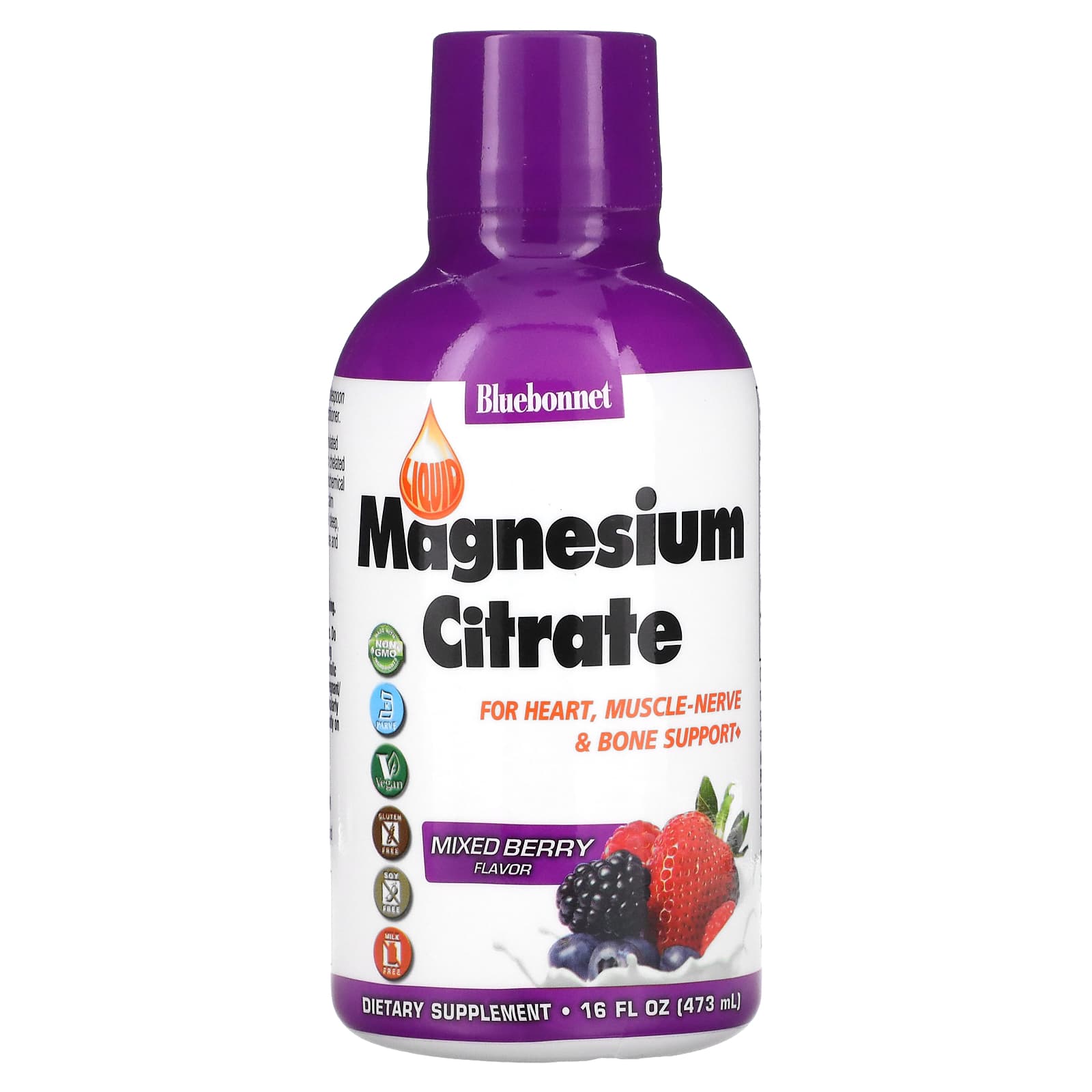 Liquid Magnesium Citrate Supplement for Heart & Bone Health | Bluebonnet Nutrition - Image 1