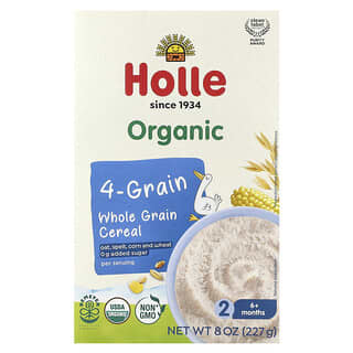 Holle Organic Whole Grain 4-Grain Baby Cereal, 6+ Months, 8 oz (227g)
