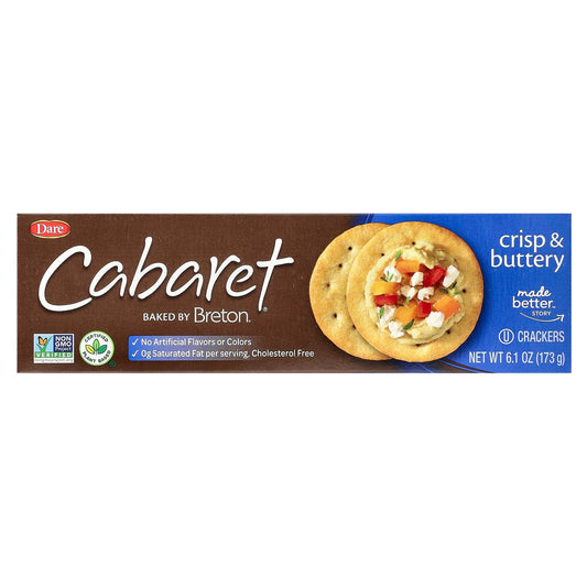 Crisp & Buttery Breton Crackers, Plant-Based, Non-GMO, 6.1 oz - Image 1