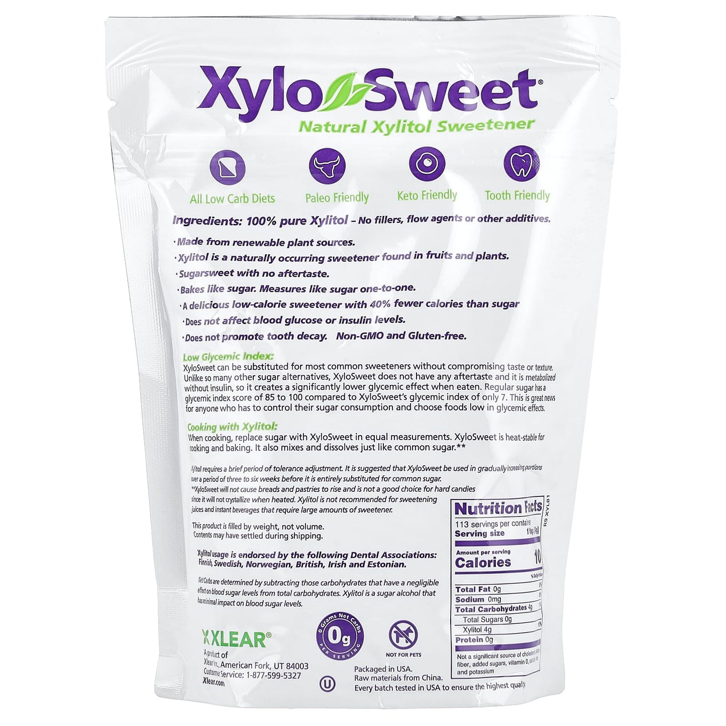 Xlear, XyloSweet®, Natural Xylitol Sweetener, 1 lb (454 g) - Image 2