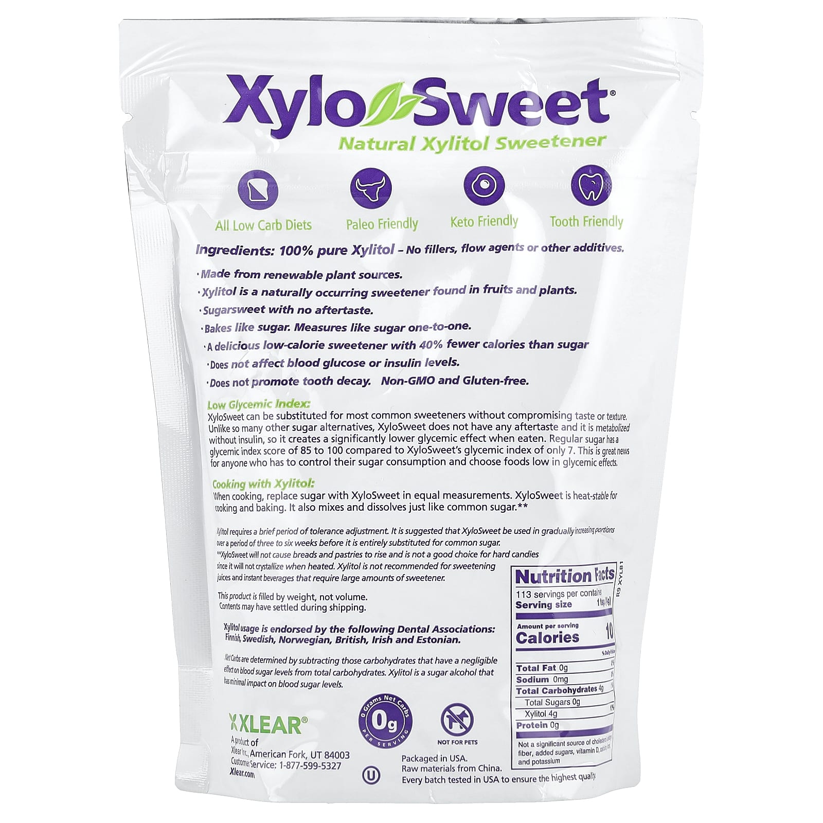 Xlear, XyloSweet®, Natural Xylitol Sweetener, 1 lb (454 g) - Image 2