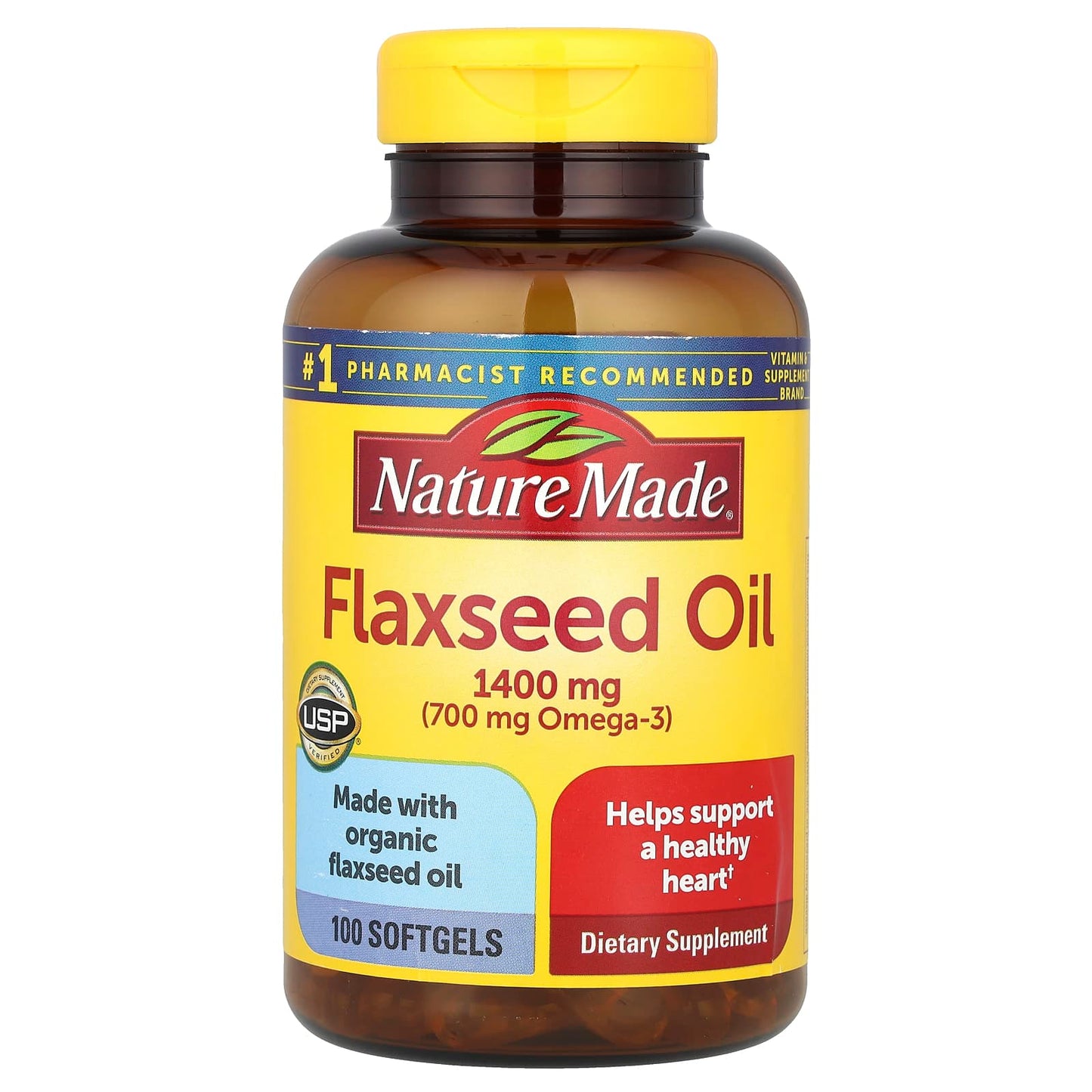 Nature Made, Flaxseed Oil, 100 Softgels - Image 1