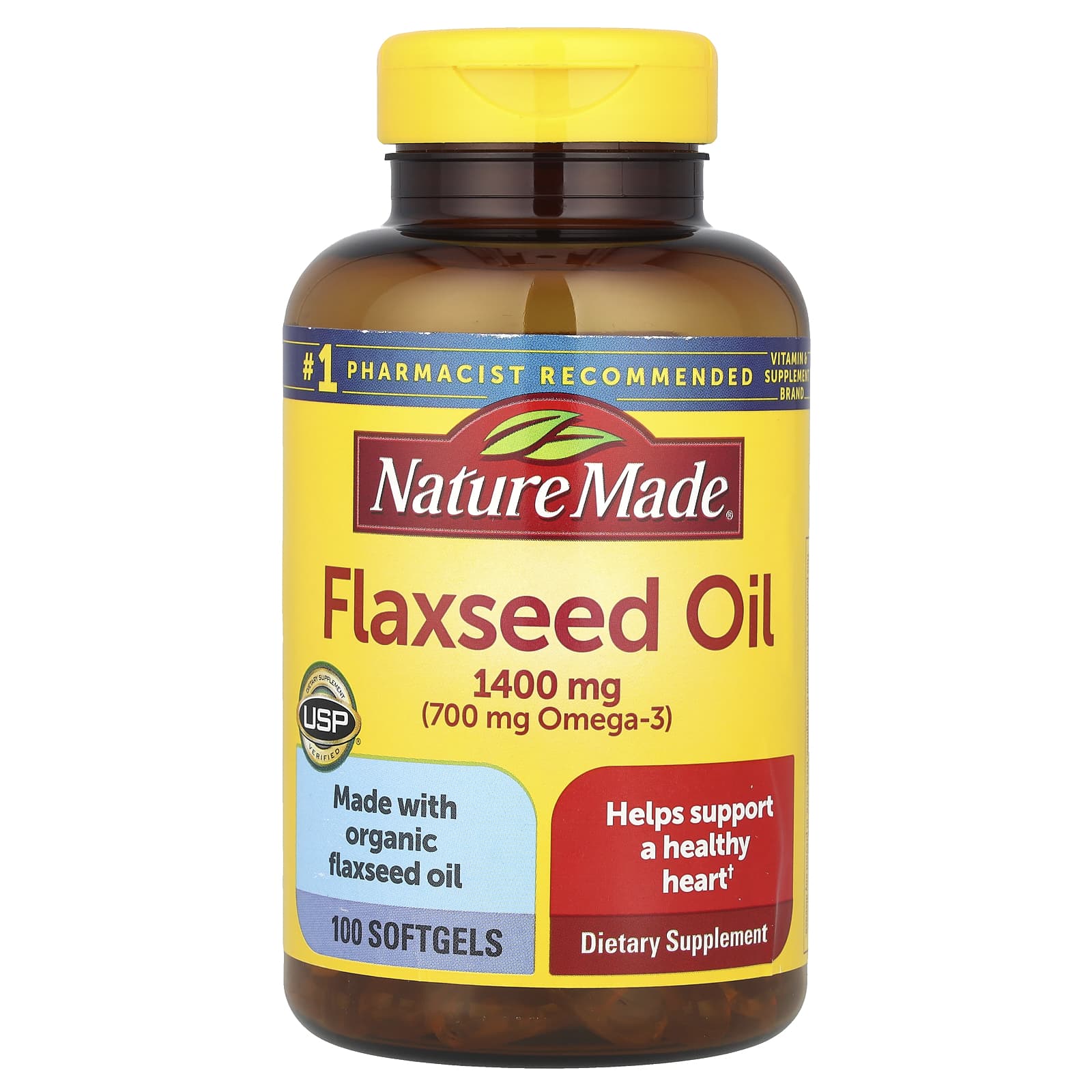 Nature Made, Flaxseed Oil, 100 Softgels - Image 1